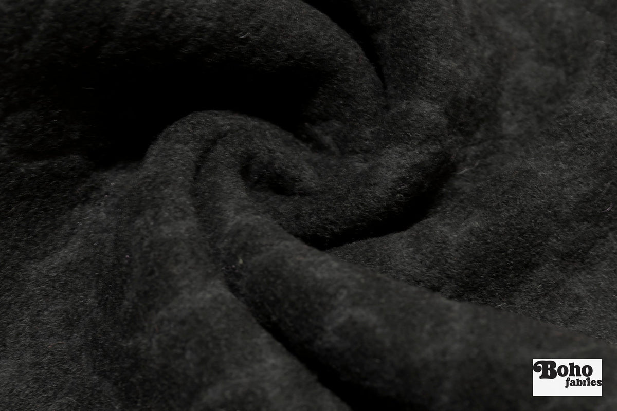 Damask Black, Embossed-Style Knit Fabric - Boho Fabrics - Wool Knit