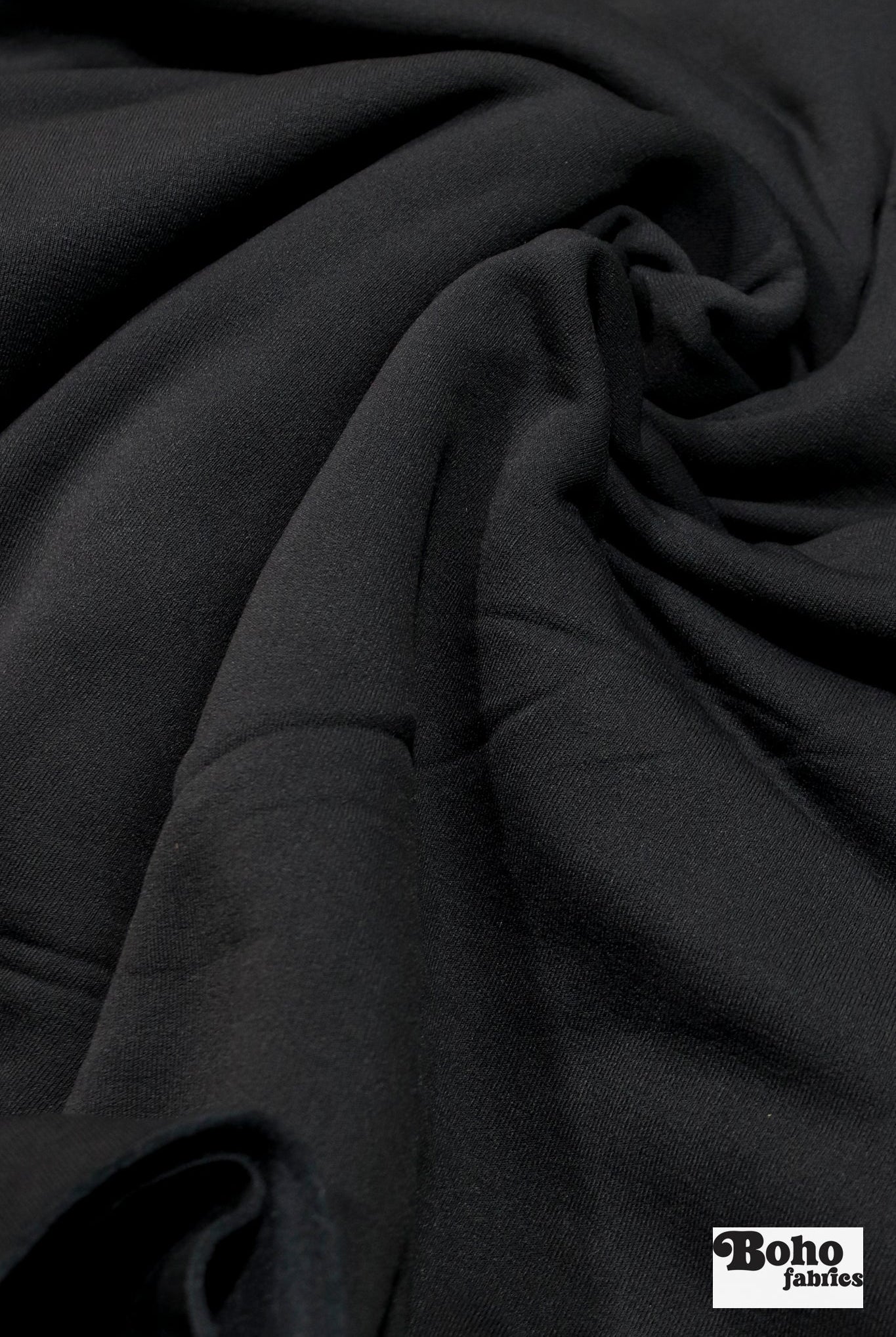Dark Charcoal Gray, Power Stretch Pro Fleece - Backed Performance Fabric - Boho Fabrics - Performance Fabrics