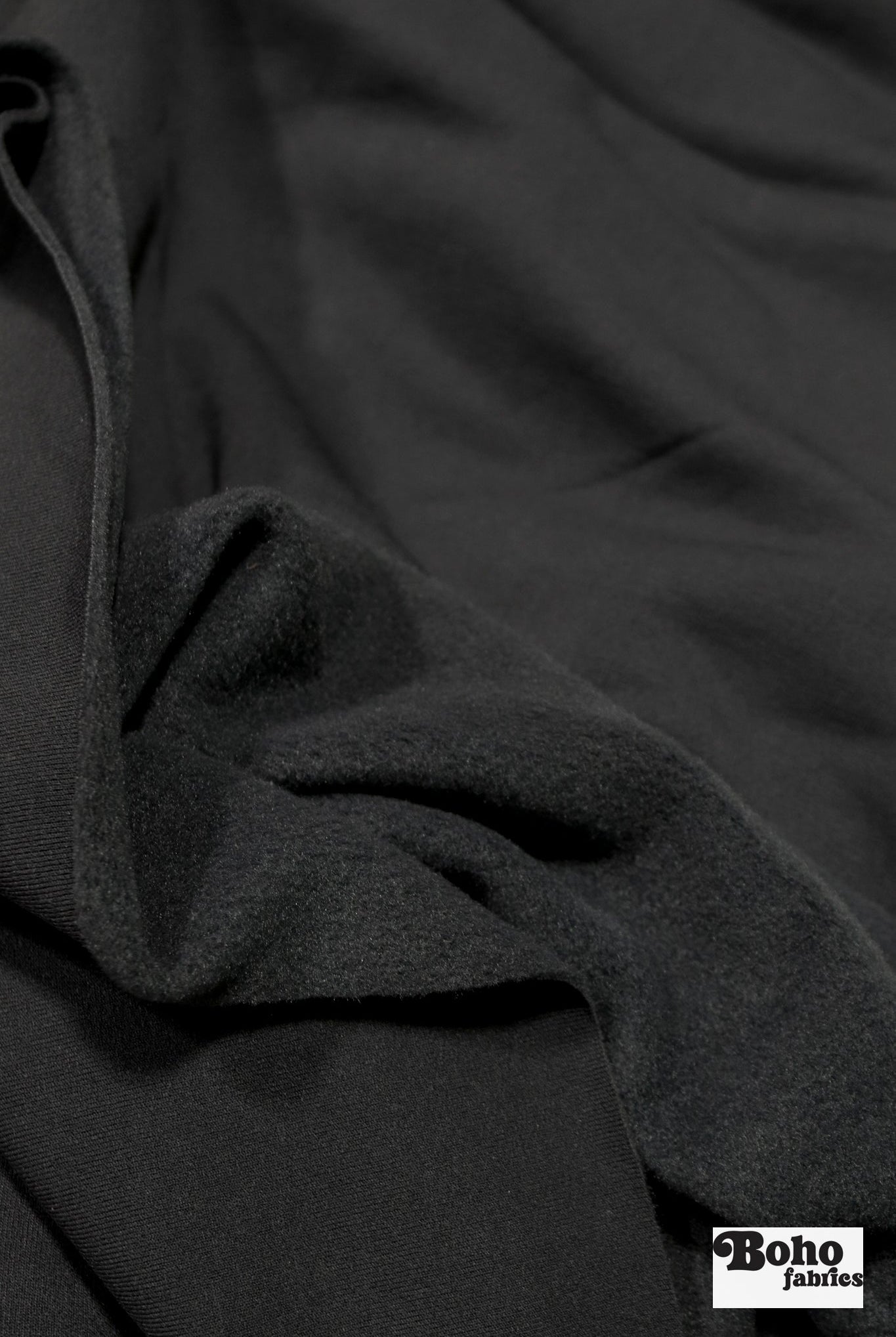 Dark Charcoal Gray, Power Stretch Pro Fleece - Backed Performance Fabric - Boho Fabrics - Performance Fabrics