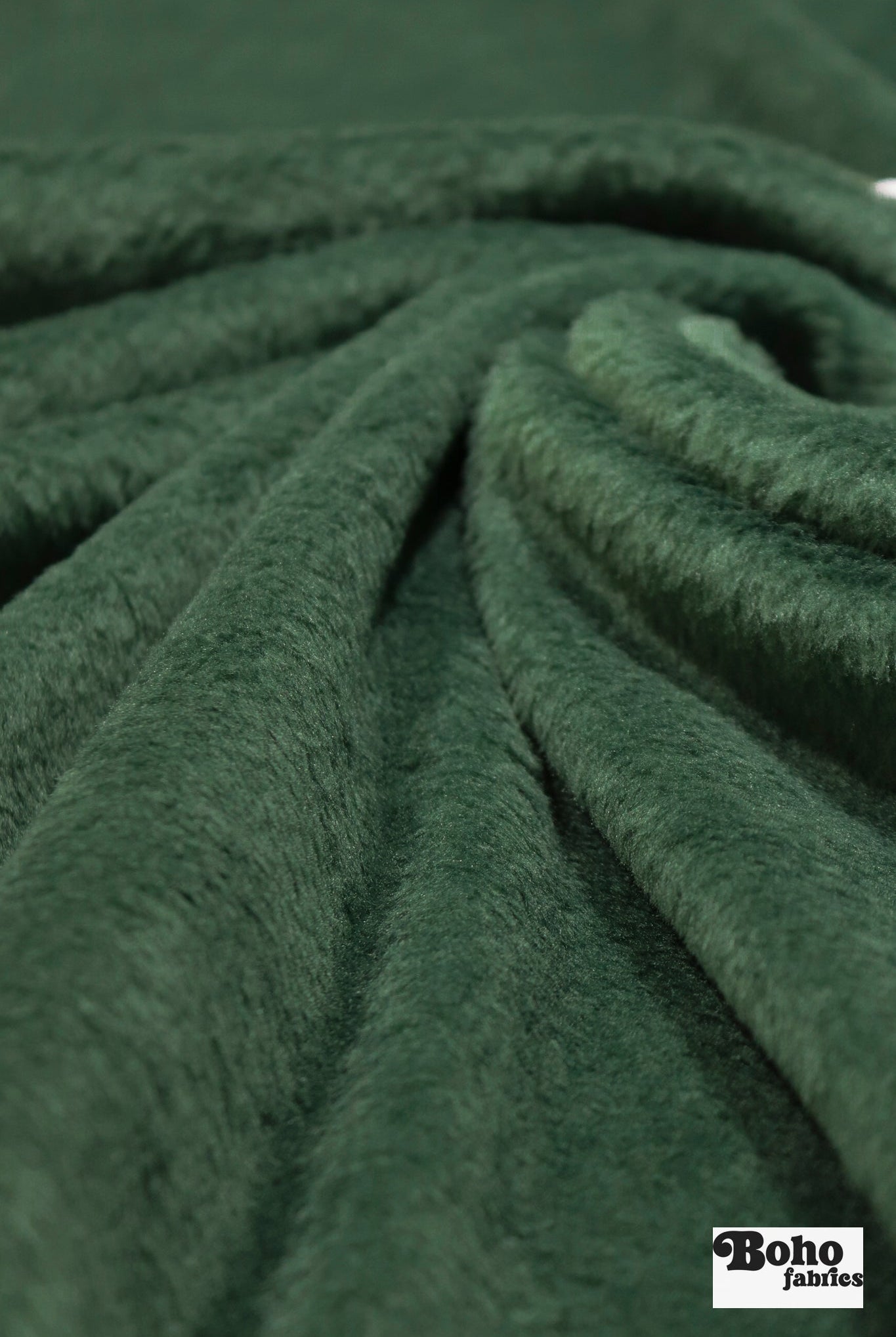 Dark Green, Classic Double - Velour High Loft Fleece Fabric by Polartec *2nds* - Boho Fabrics - Performance Fabrics