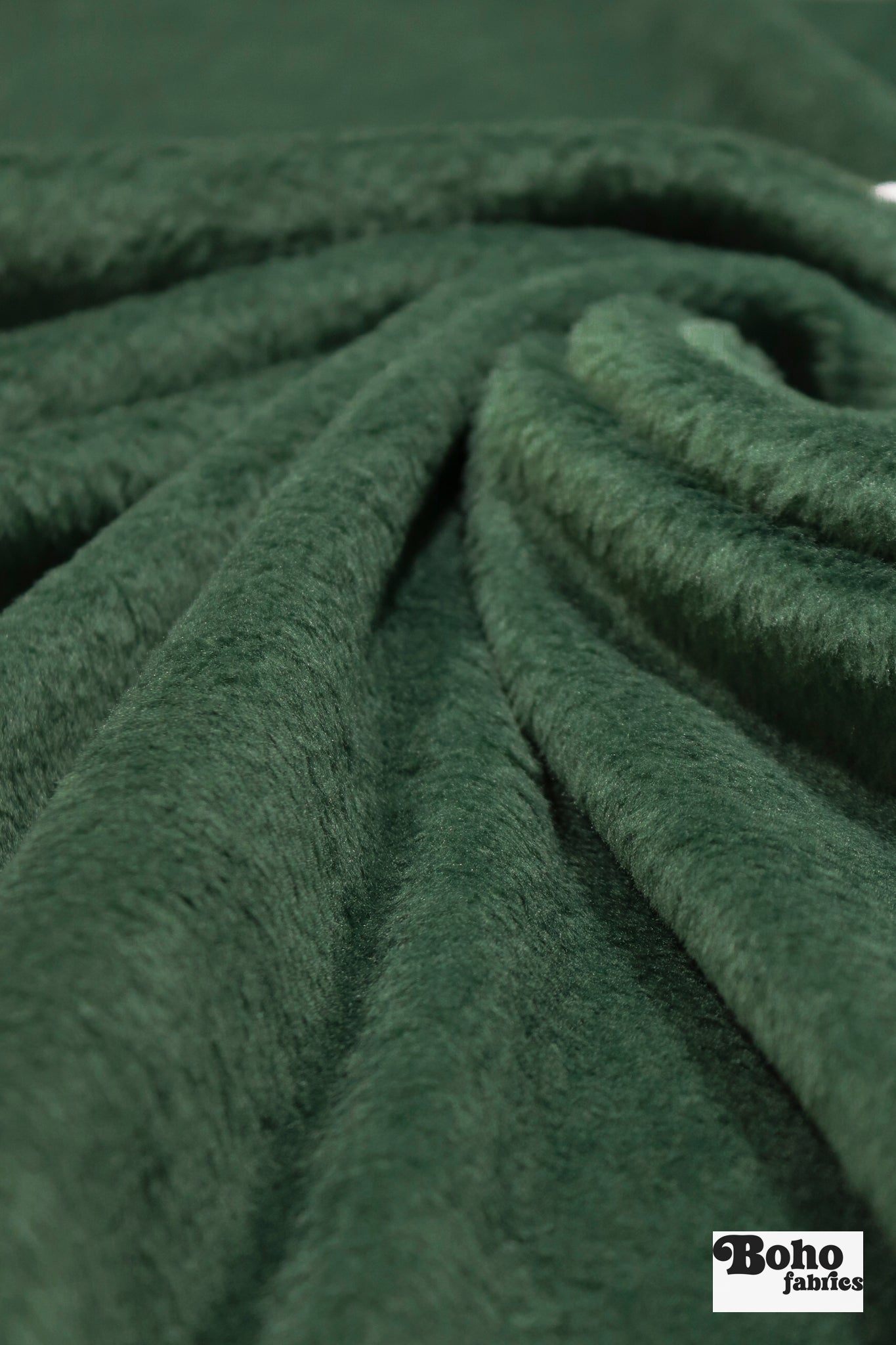 Dark Green, Classic Double - Velour High Loft Fleece Fabric by Polartec *2nds* - Boho Fabrics - Performance Fabrics