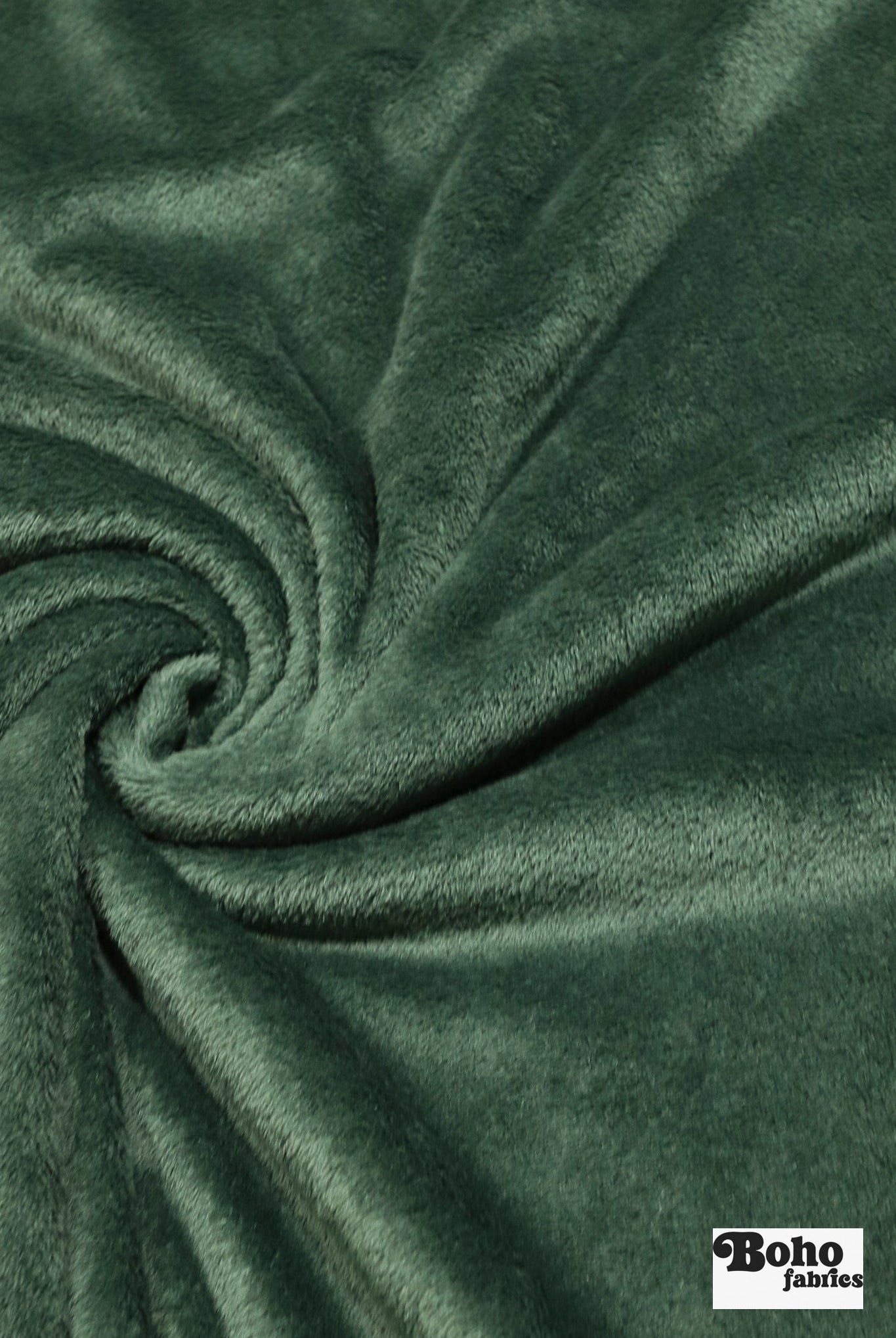 Dark Green, Classic Double - Velour High Loft Fleece Fabric by Polartec *2nds* - Boho Fabrics - Performance Fabrics