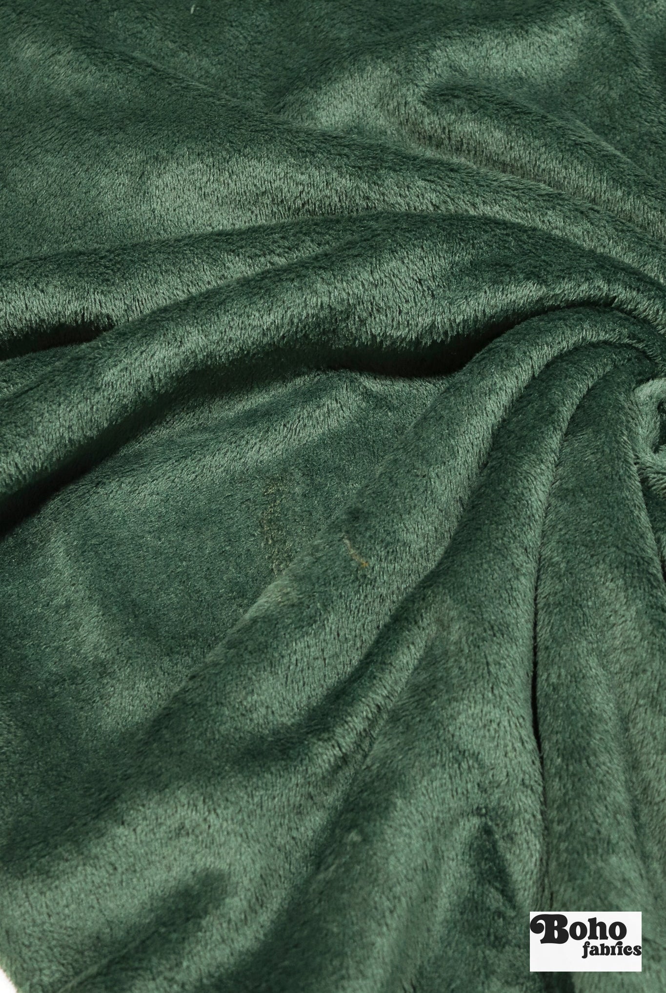 Dark Green, Classic Double - Velour High Loft Fleece Fabric by Polartec *2nds* - Boho Fabrics - Performance Fabrics