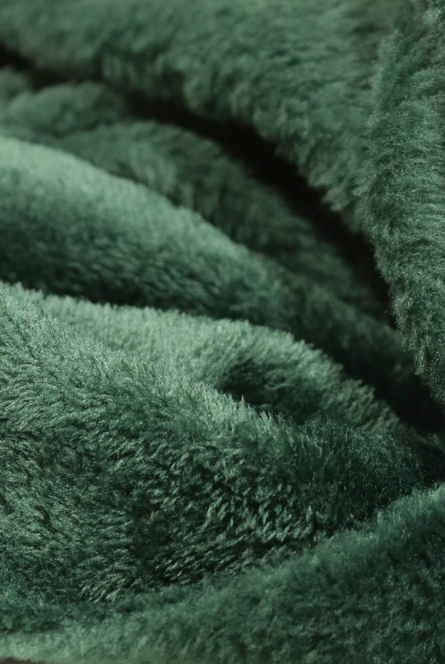 Dark Green, Classic Double - Velour High Loft Fleece Fabric by Polartec *2nds* - Boho Fabrics - Performance Fabrics