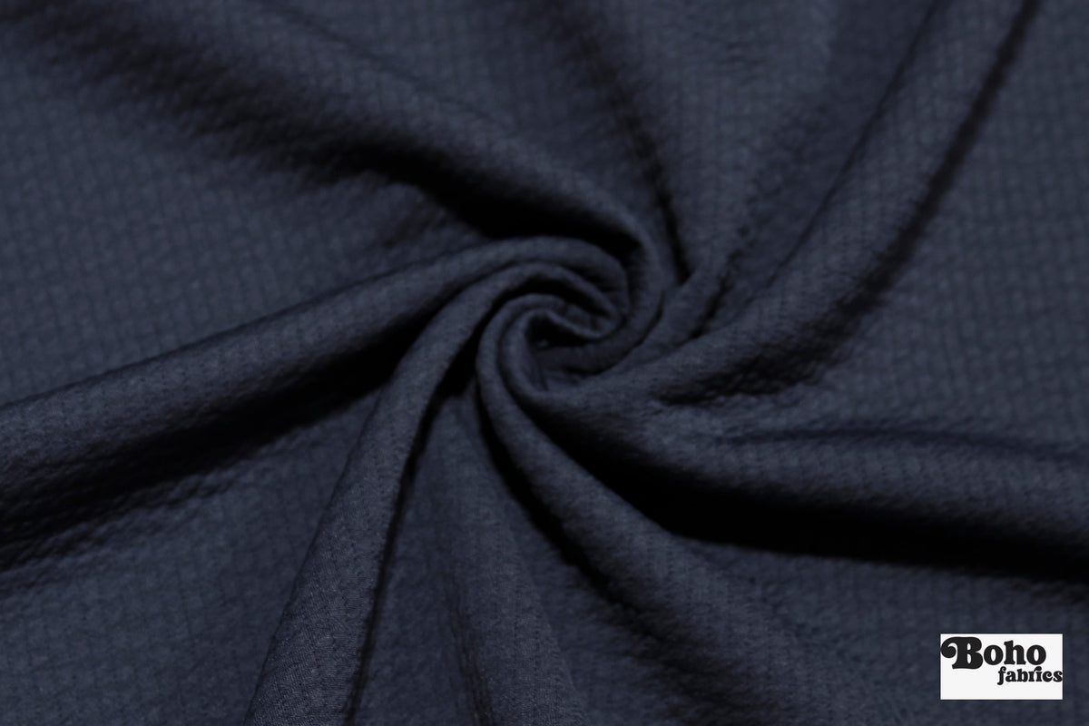 Dark Navy, Polartec Power Air. Insulating Eco-Friendly, Performance Knit Fabric - Boho Fabrics - Performance Fabrics