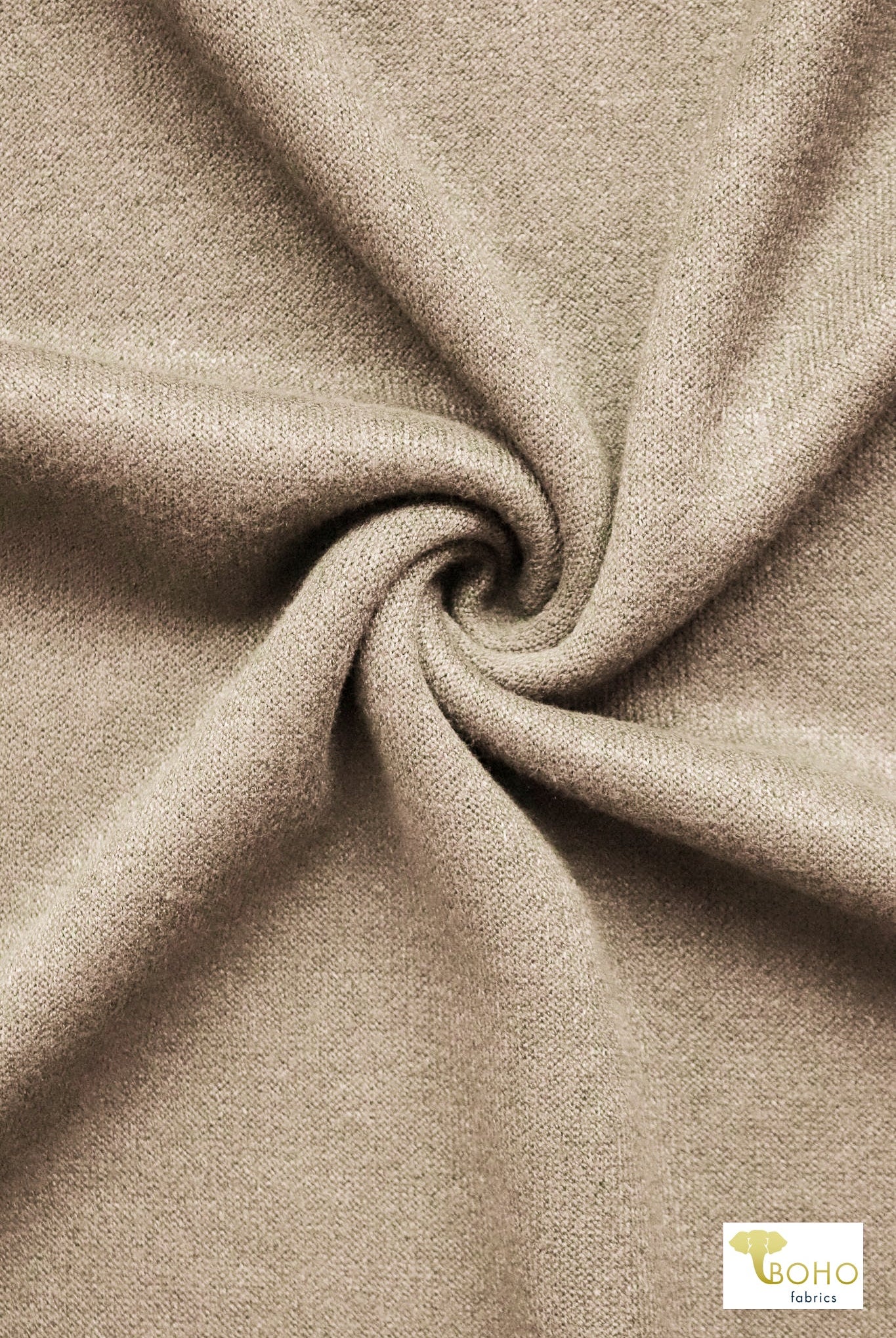 Dark Oatmeal Solid, "Cashmere" Sweater Knit Fabric. (PRE - ORDER) - Boho Fabrics - Sweater Solids, Knit Fabric