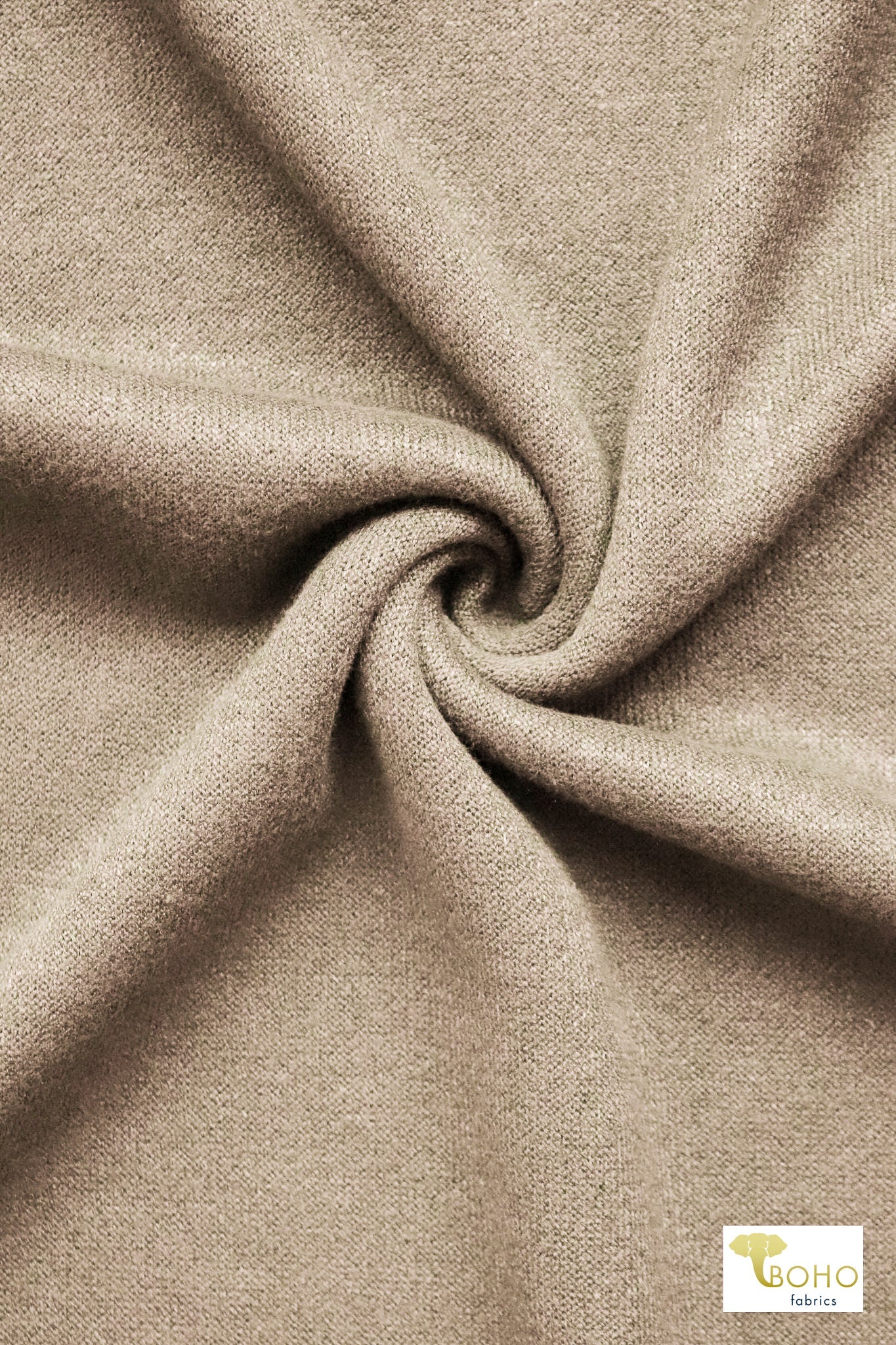 Dark Oatmeal Solid, "Cashmere" Sweater Knit Fabric. (PRE - ORDER) - Boho Fabrics - Sweater Solids, Knit Fabric