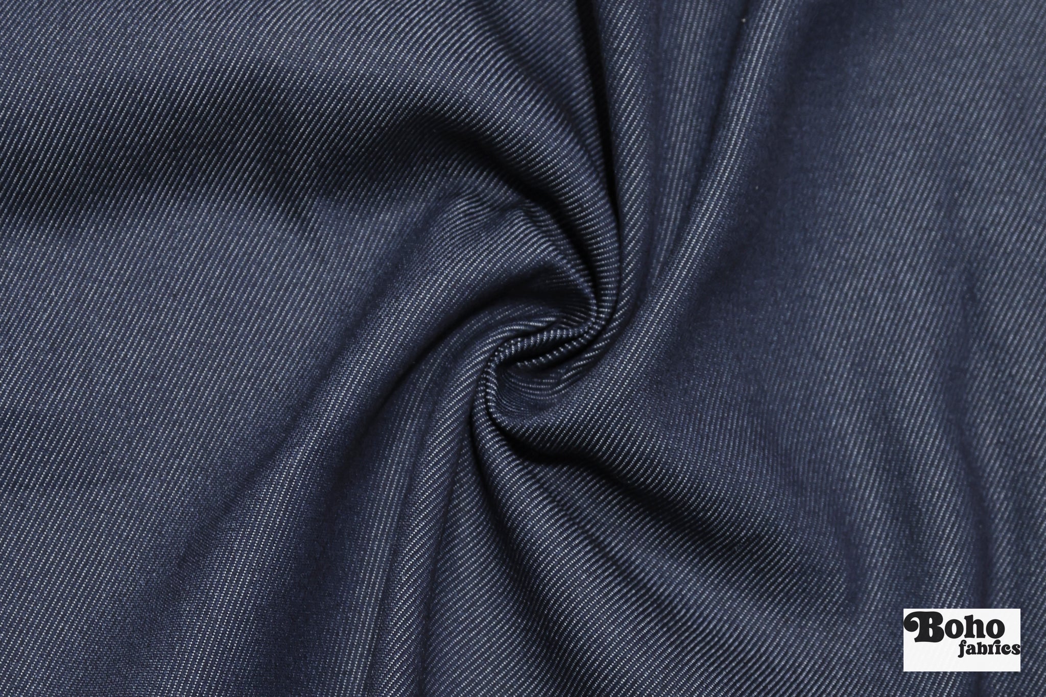 Deep Navy Cotton Twill Woven Fabric - Boho Fabrics - Twill, Woven