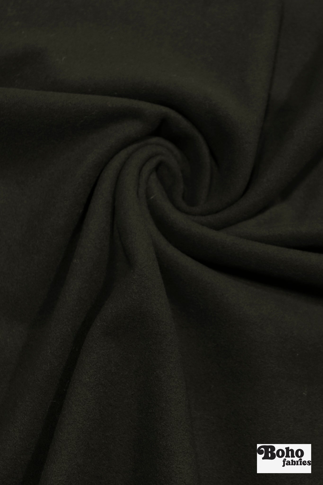 Deep Olive Green Italian Wool Coating Fabric - Boho Fabrics - Wool Coating, Woven