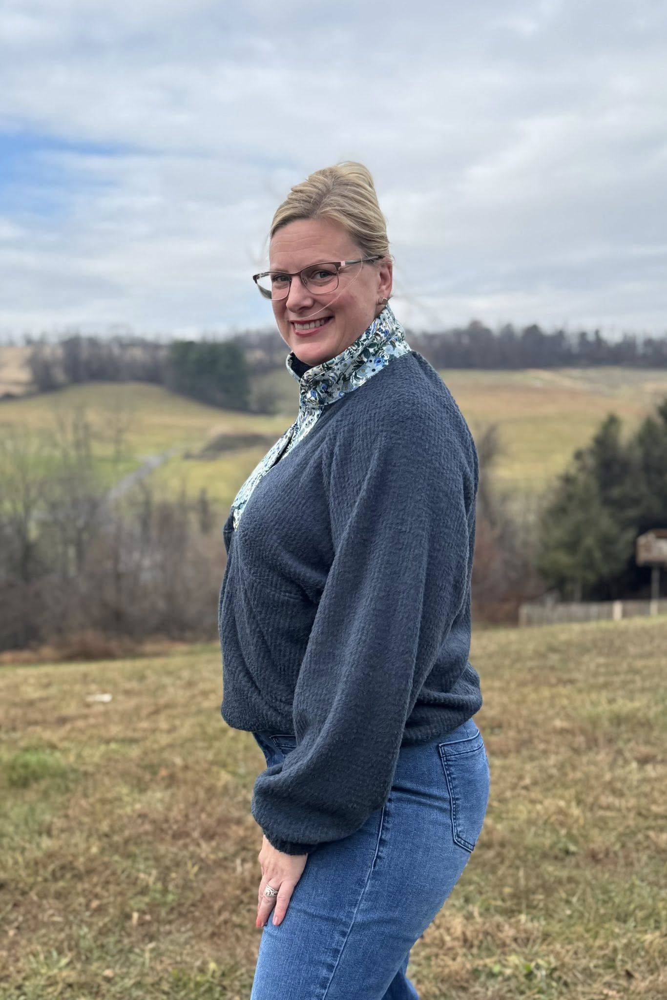 Denim Blue Heather, High Loft Fleece Fabric by Polartec - Boho Fabrics - Performance Fabrics