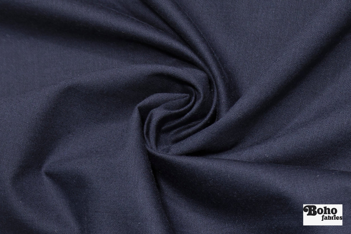 Denim Blue Wool Suiting Woven Fabric - Boho Fabrics - Woven, Fabric
