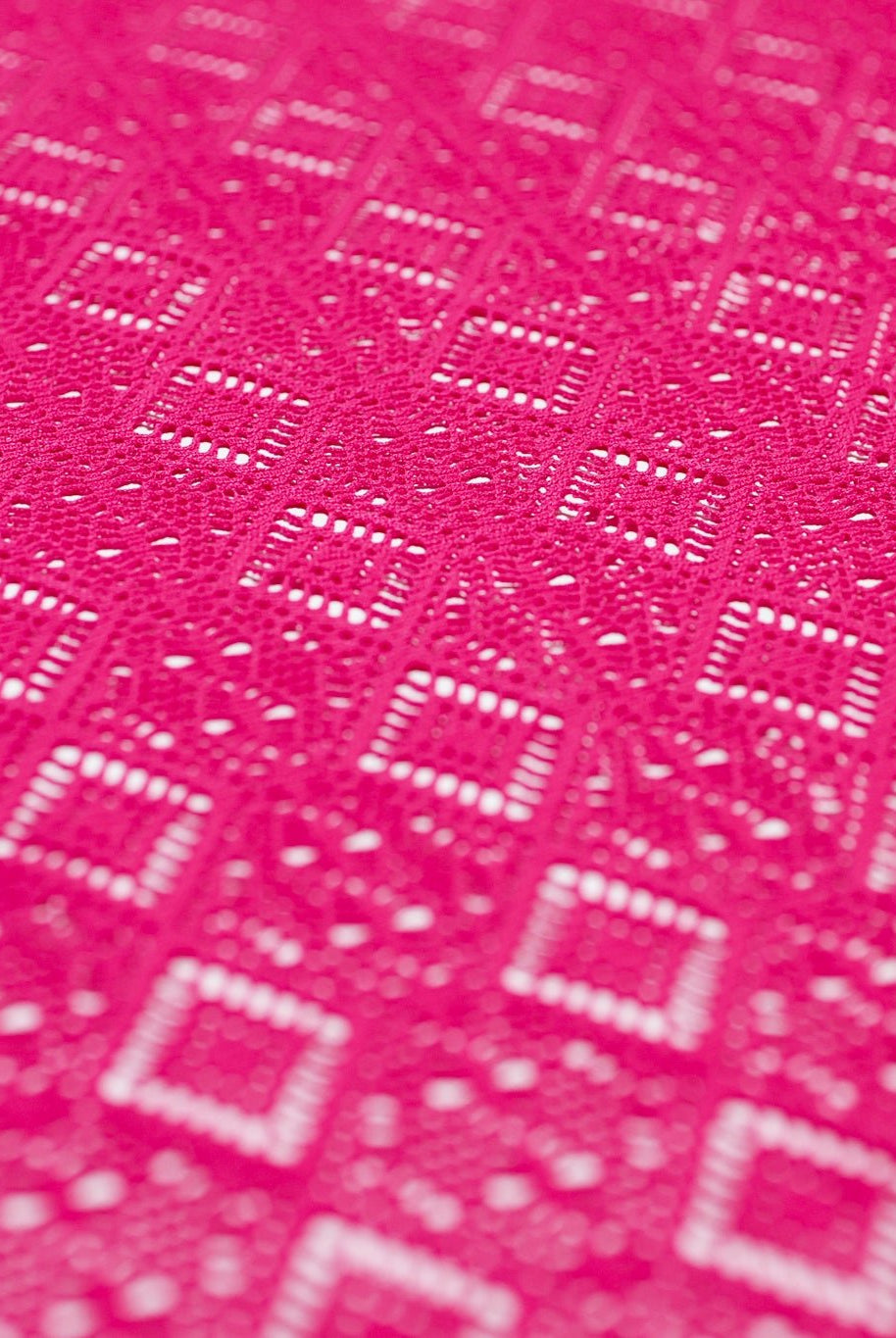 Diamond Eyes in Hot Pink, Stretch Lace Fabric - Boho Fabrics - Stretch Lace Fabric