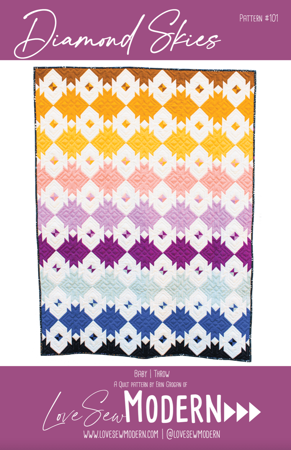 Diamond Skies Quilt Pattern - Boho Fabrics -