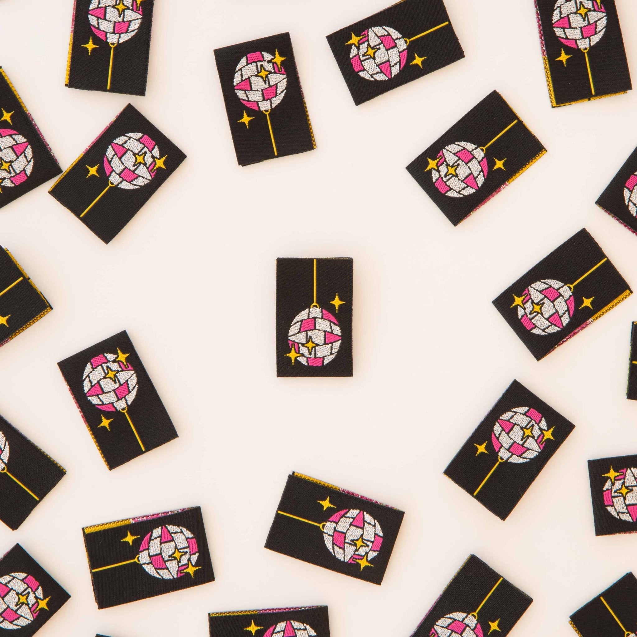 Disco Ball - Sewing Woven Clothing and Quilt Labels - Boho Fabrics -