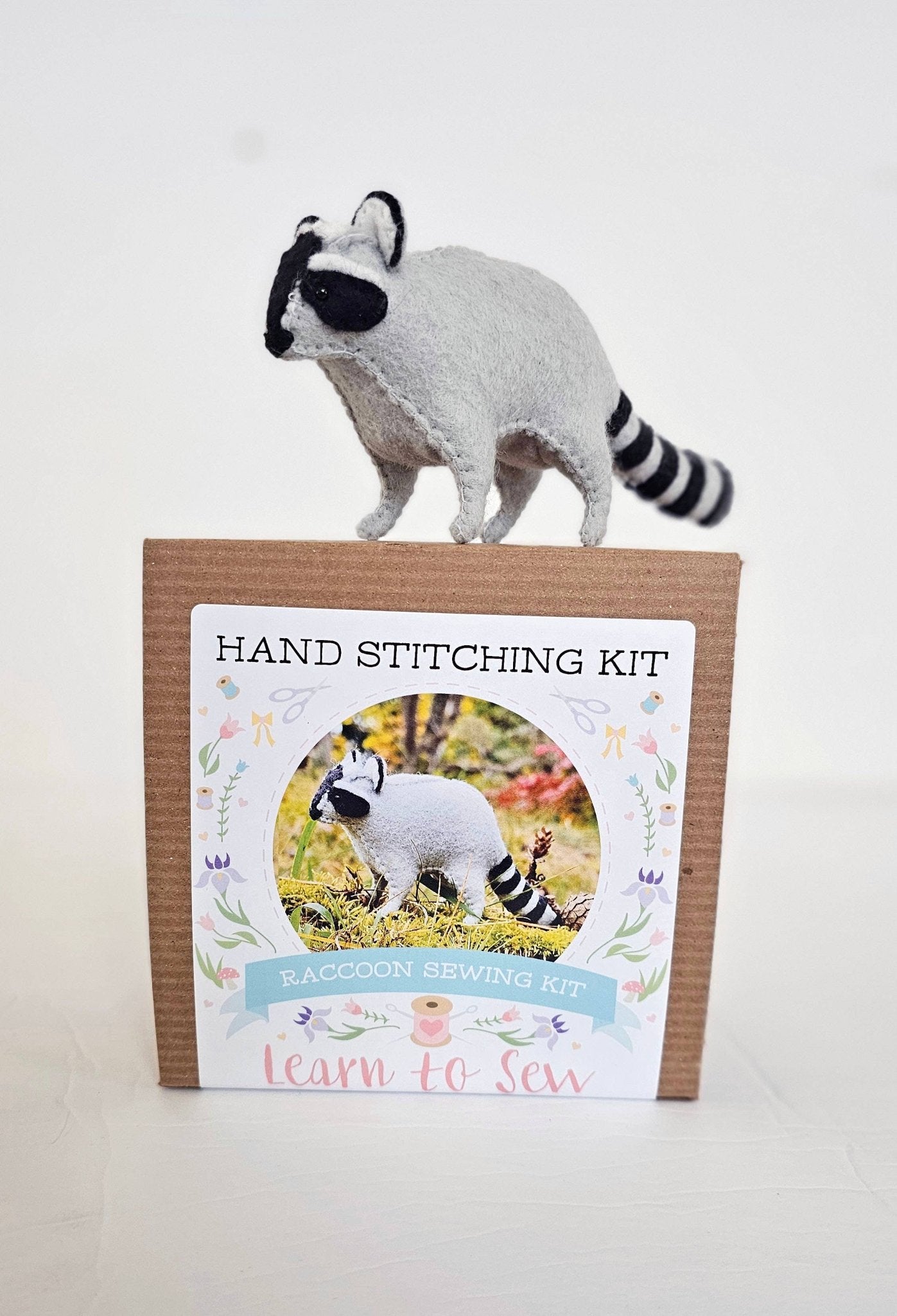 DIY Craft Kit Felt Raccoon Sewing Kit - Boho Fabrics -