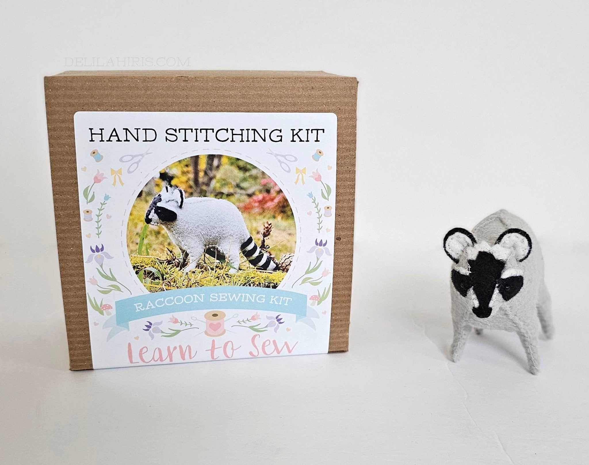 DIY Craft Kit Felt Raccoon Sewing Kit - Boho Fabrics -