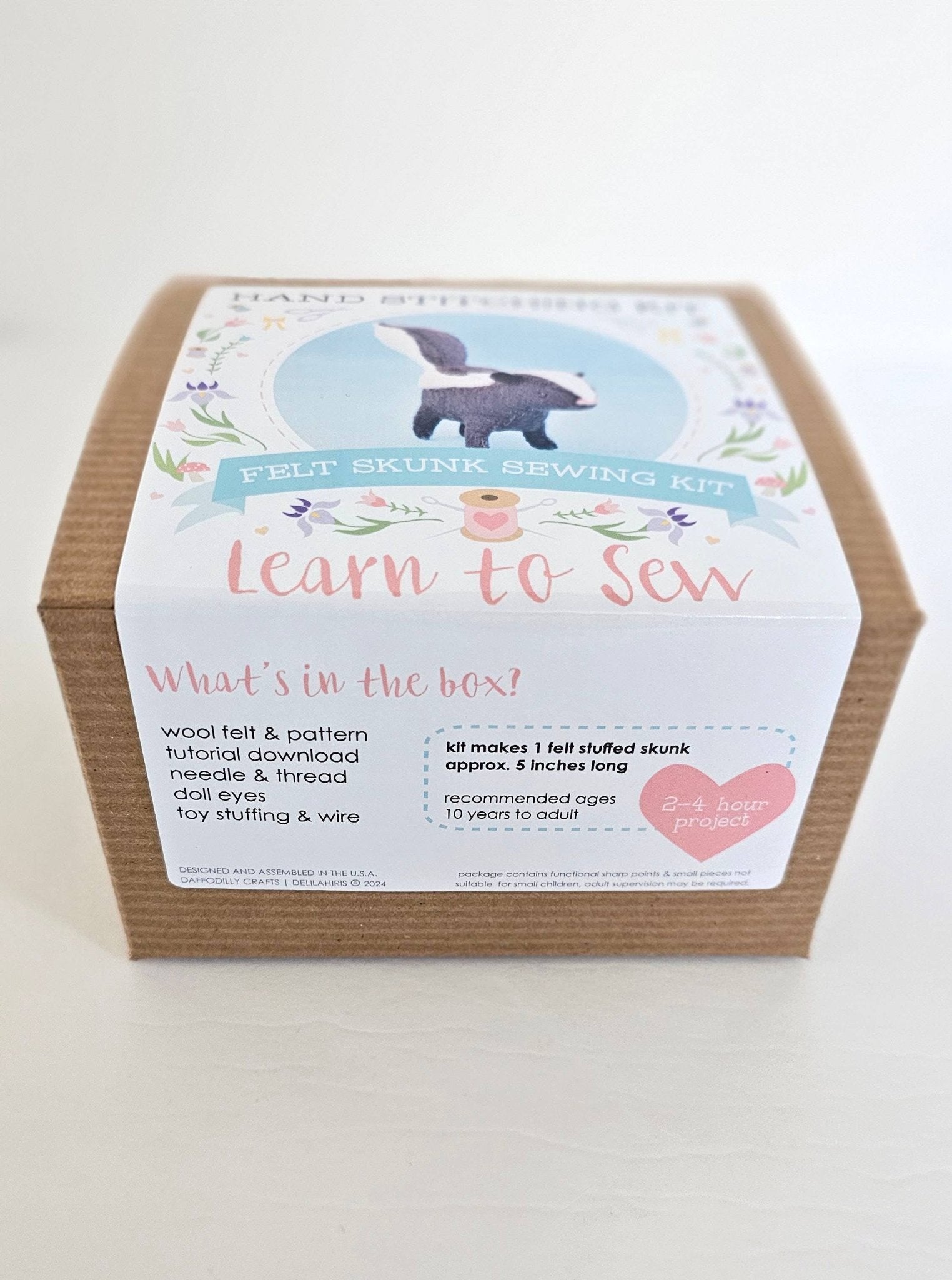DIY Craft Kit Felt Skunk Sewing Kit - Boho Fabrics -