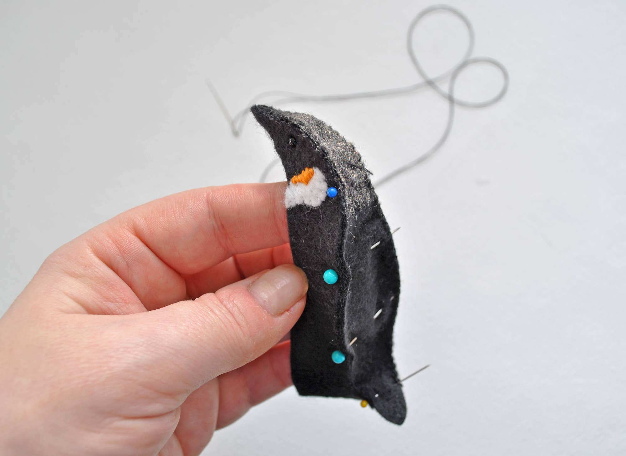 DIY Craft Kit - Penguin Felt Animal Sewing Kit - Boho Fabrics -