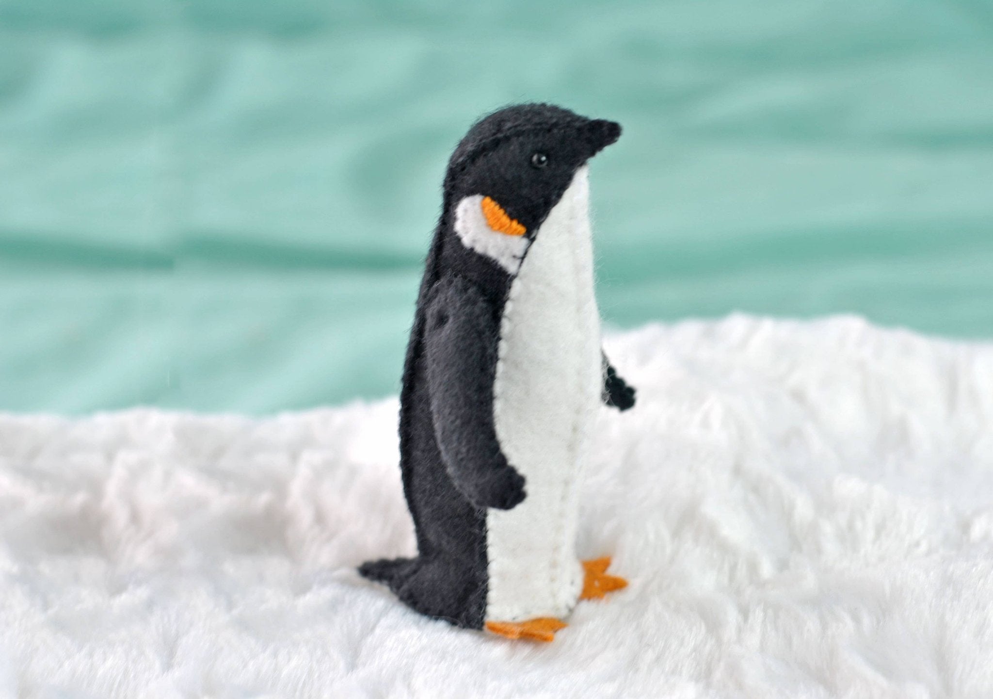 DIY Craft Kit - Penguin Felt Animal Sewing Kit - Boho Fabrics -