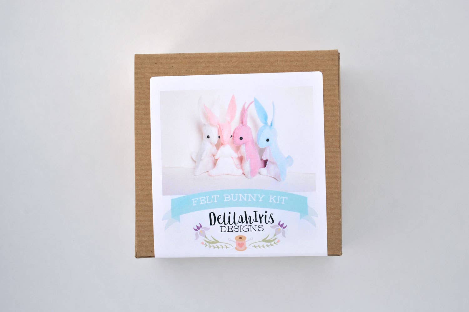 DIY Felt Bunny Craft Kit - Hand Sewing Project - Boho Fabrics -