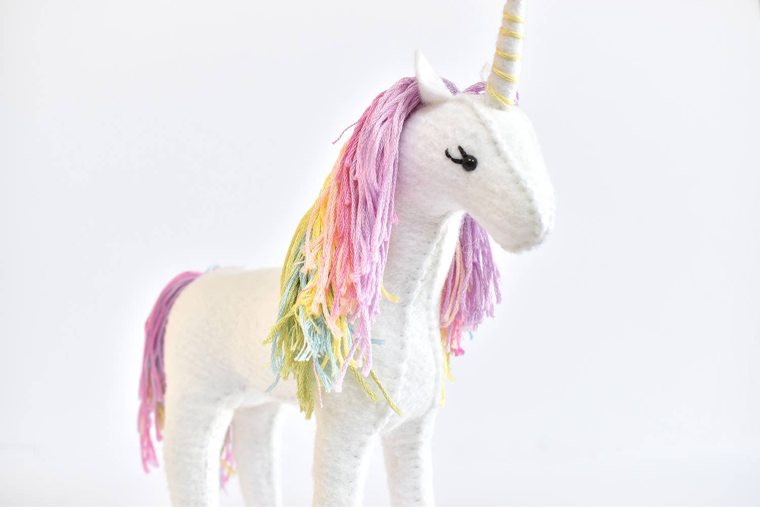 DIY Felt Sewing Craft Kit - Pastel Rainbow Unicorn - Boho Fabrics -