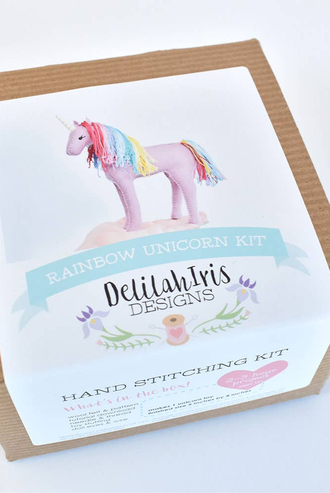 DIY Felt Sewing Craft Kit - Rainbow Unicorn - Boho Fabrics -