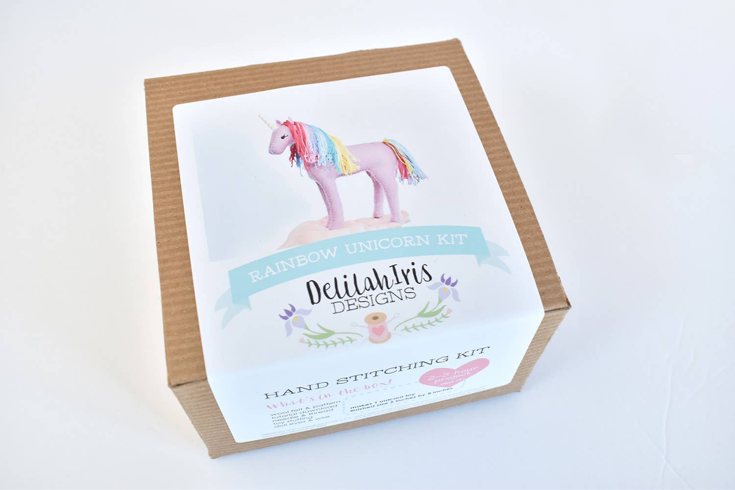DIY Felt Sewing Craft Kit - Rainbow Unicorn - Boho Fabrics -
