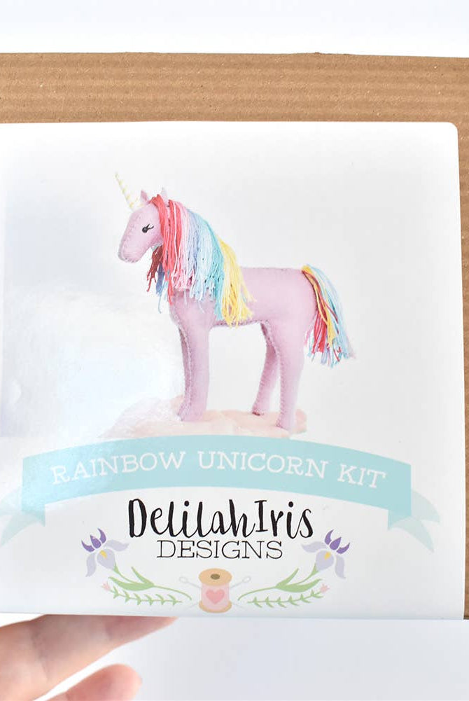 DIY Felt Sewing Craft Kit - Rainbow Unicorn - Boho Fabrics -