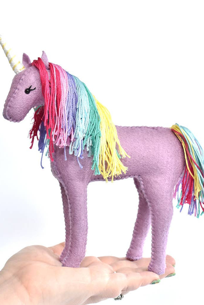 DIY Felt Sewing Craft Kit - Rainbow Unicorn - Boho Fabrics -