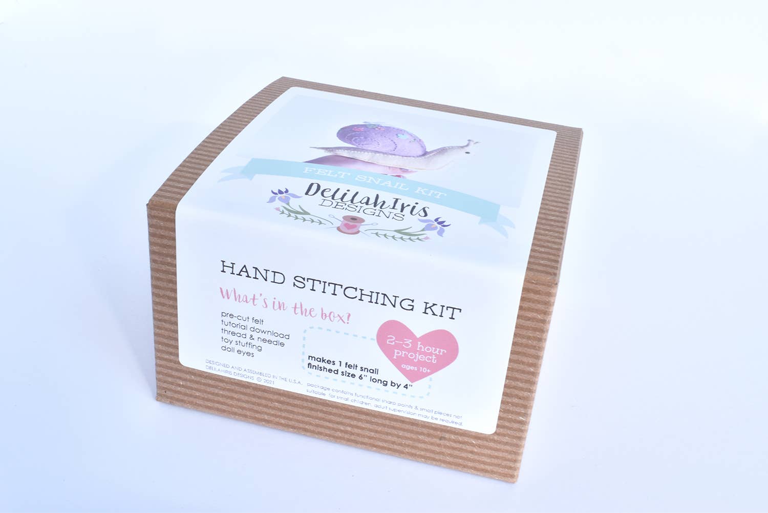 DIY Stuffed Snail Craft Sewing Kit Garden Snail Unique Gift - Boho Fabrics -