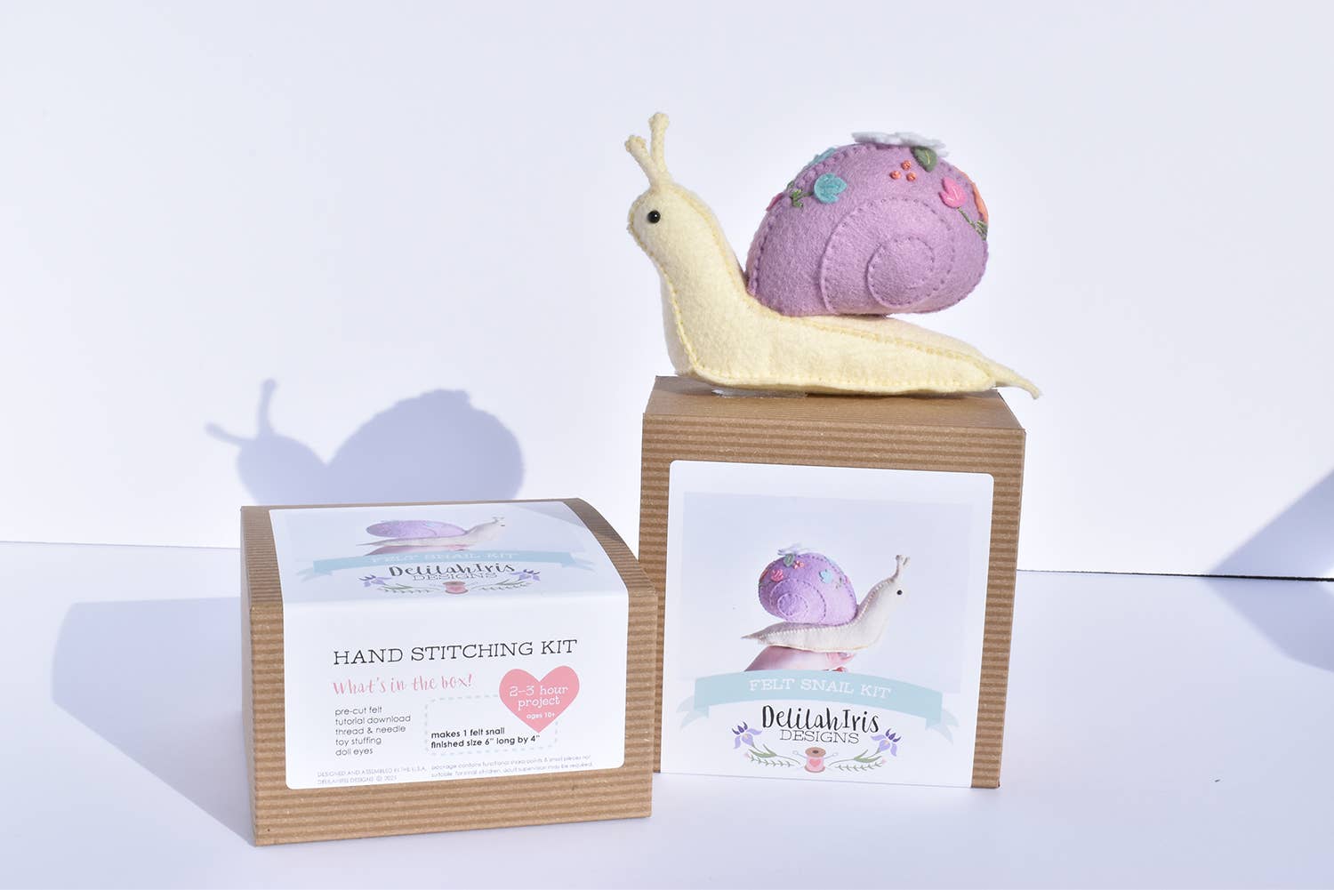 DIY Stuffed Snail Craft Sewing Kit Garden Snail Unique Gift - Boho Fabrics -