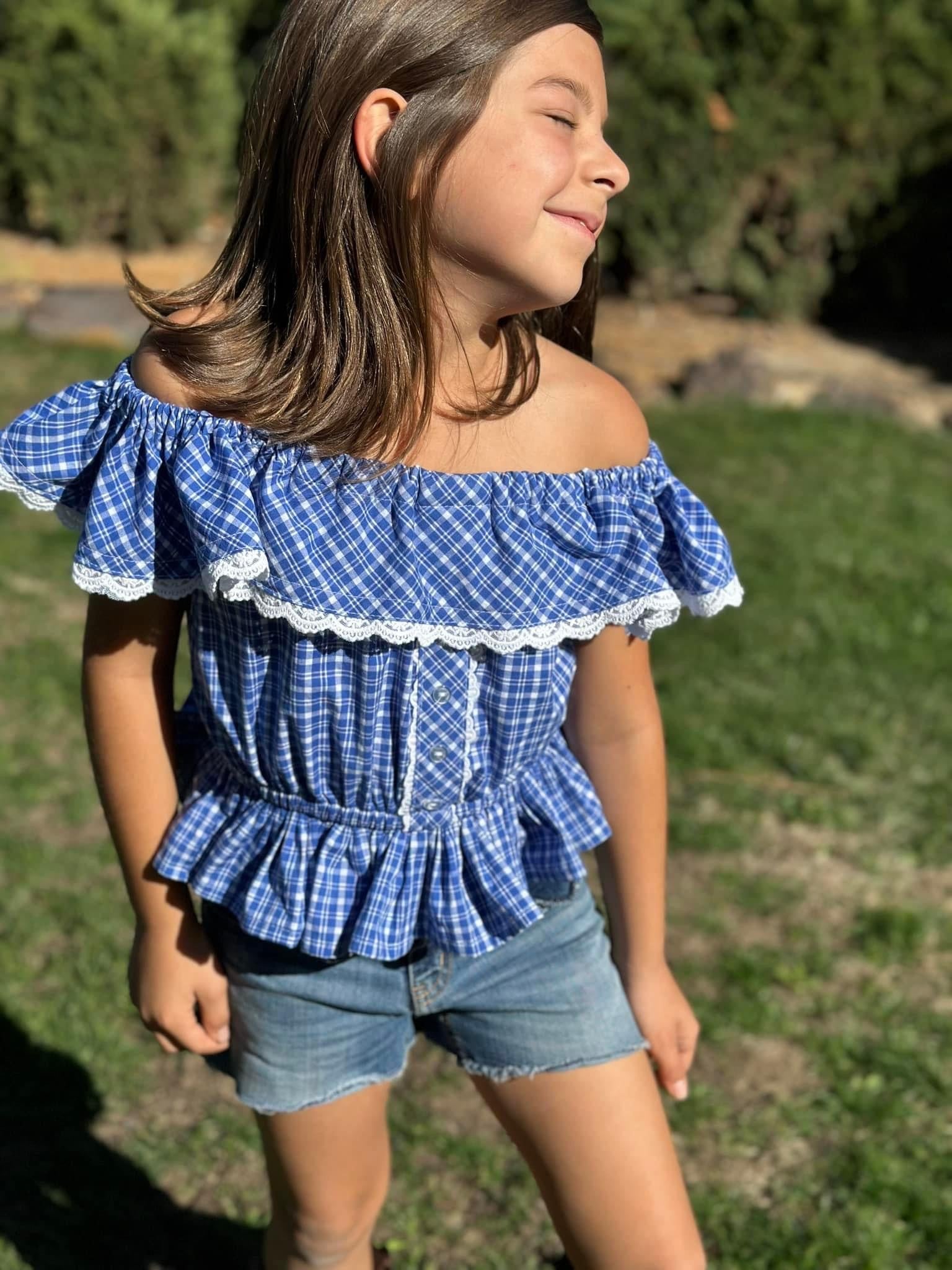 Dorothy Blue Plaid, Cotton Woven Shirting Fabric - Boho Fabrics