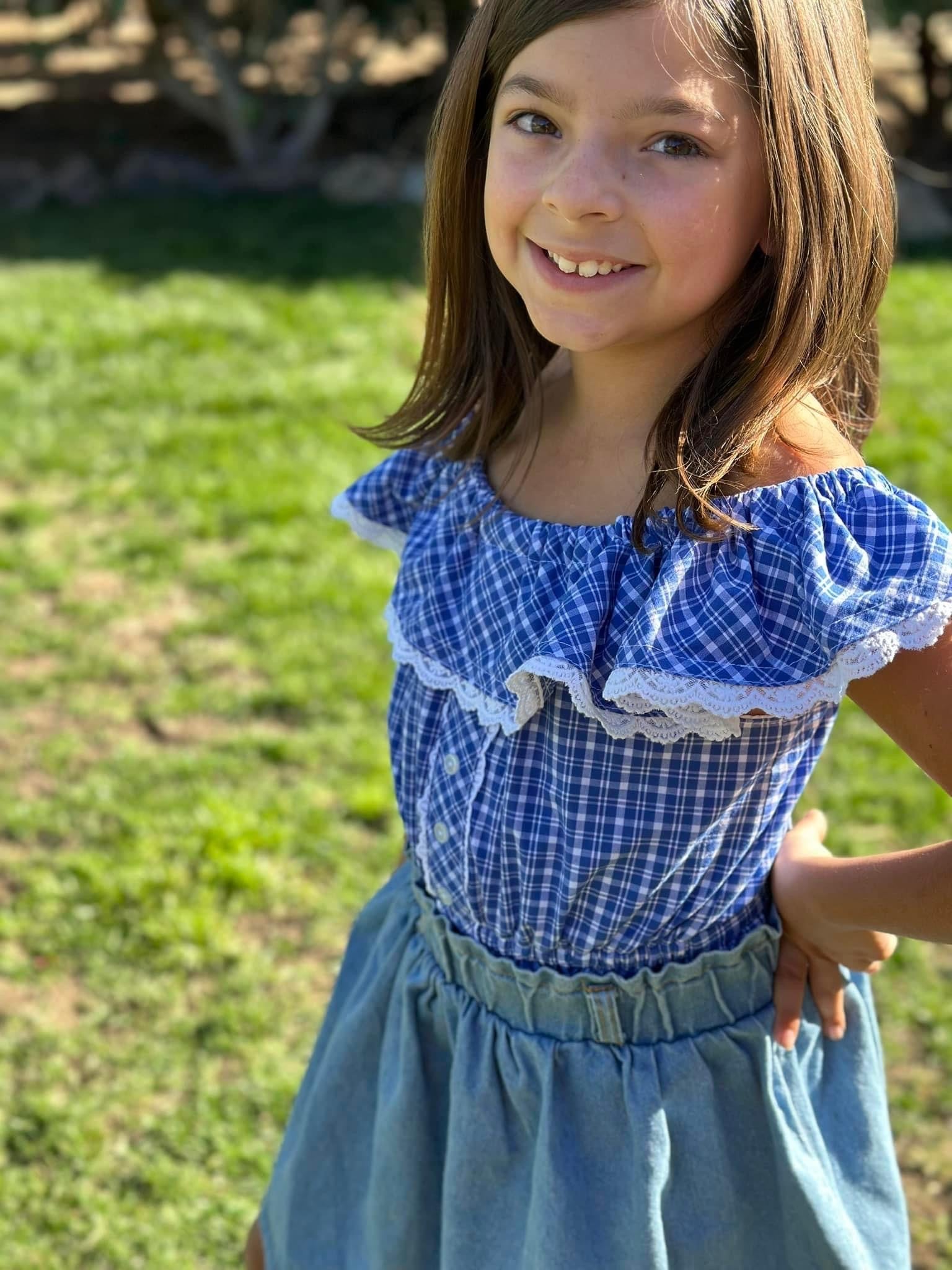 Dorothy Blue Plaid, Cotton Woven Shirting Fabric - Boho Fabrics