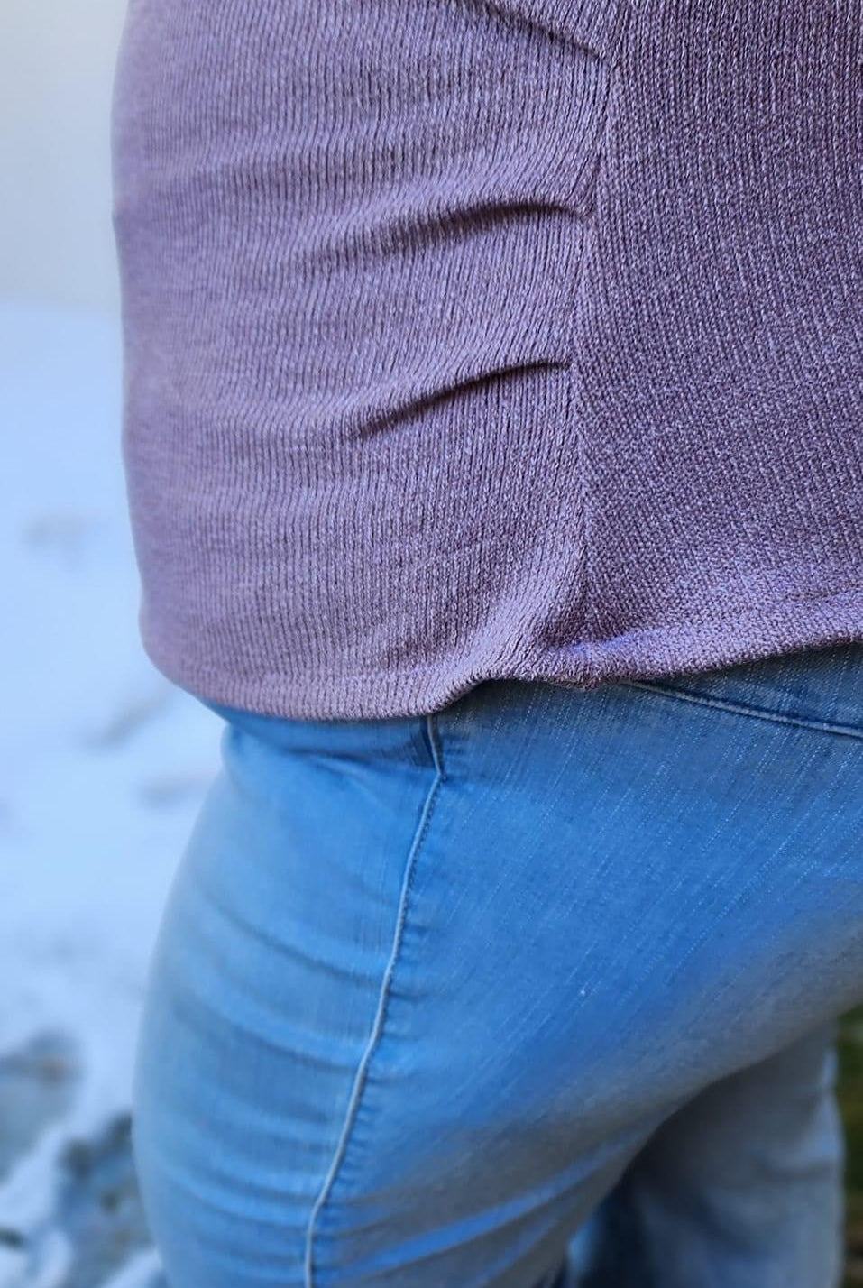 Dusty Purple Chunky Rib Knit (SWTR) - Boho Fabrics
