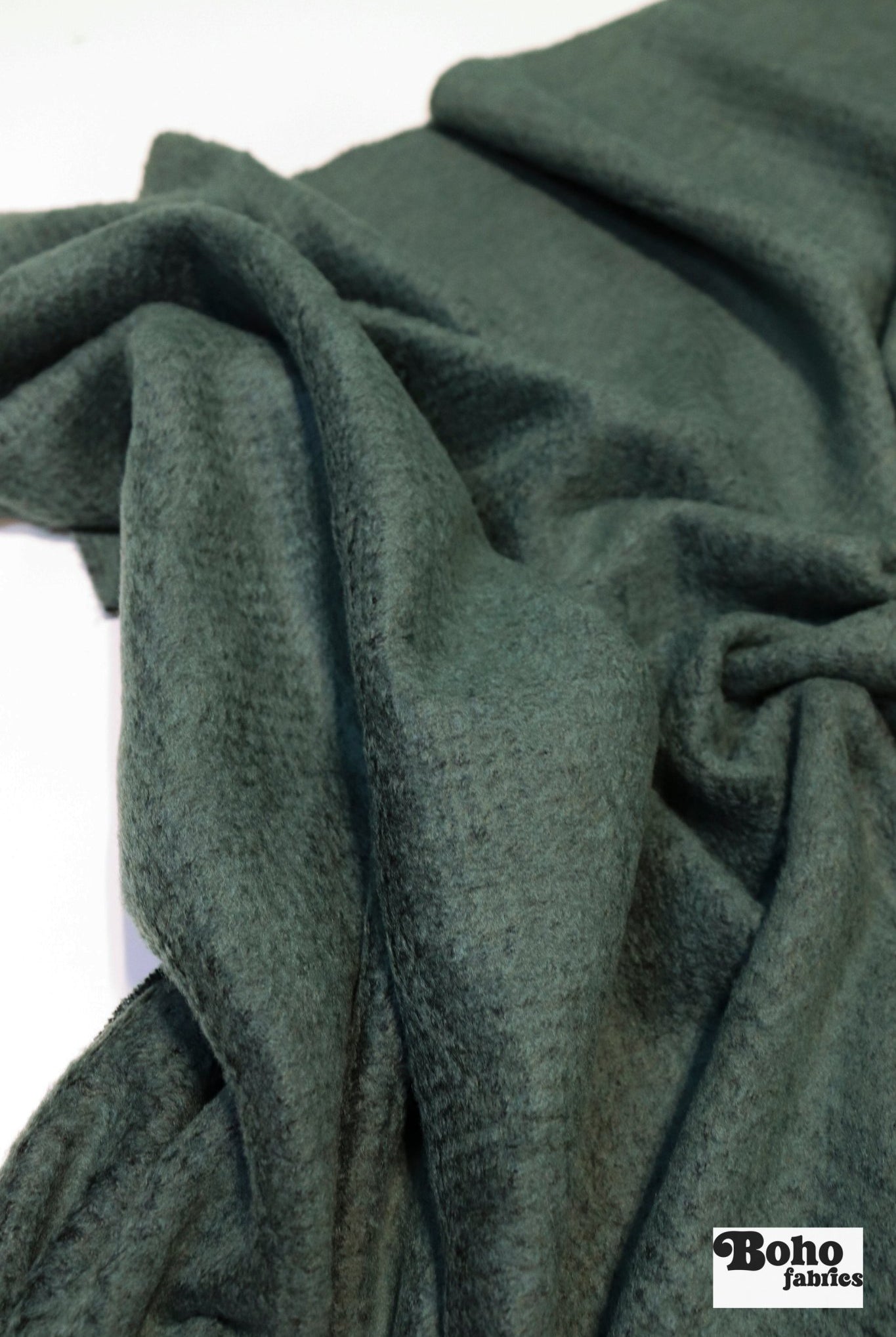 Dusty Teal Green, Structured High Loft Double - Velour Fleece Fabric by Polartec 2nds - Boho Fabrics - Performance Fabrics