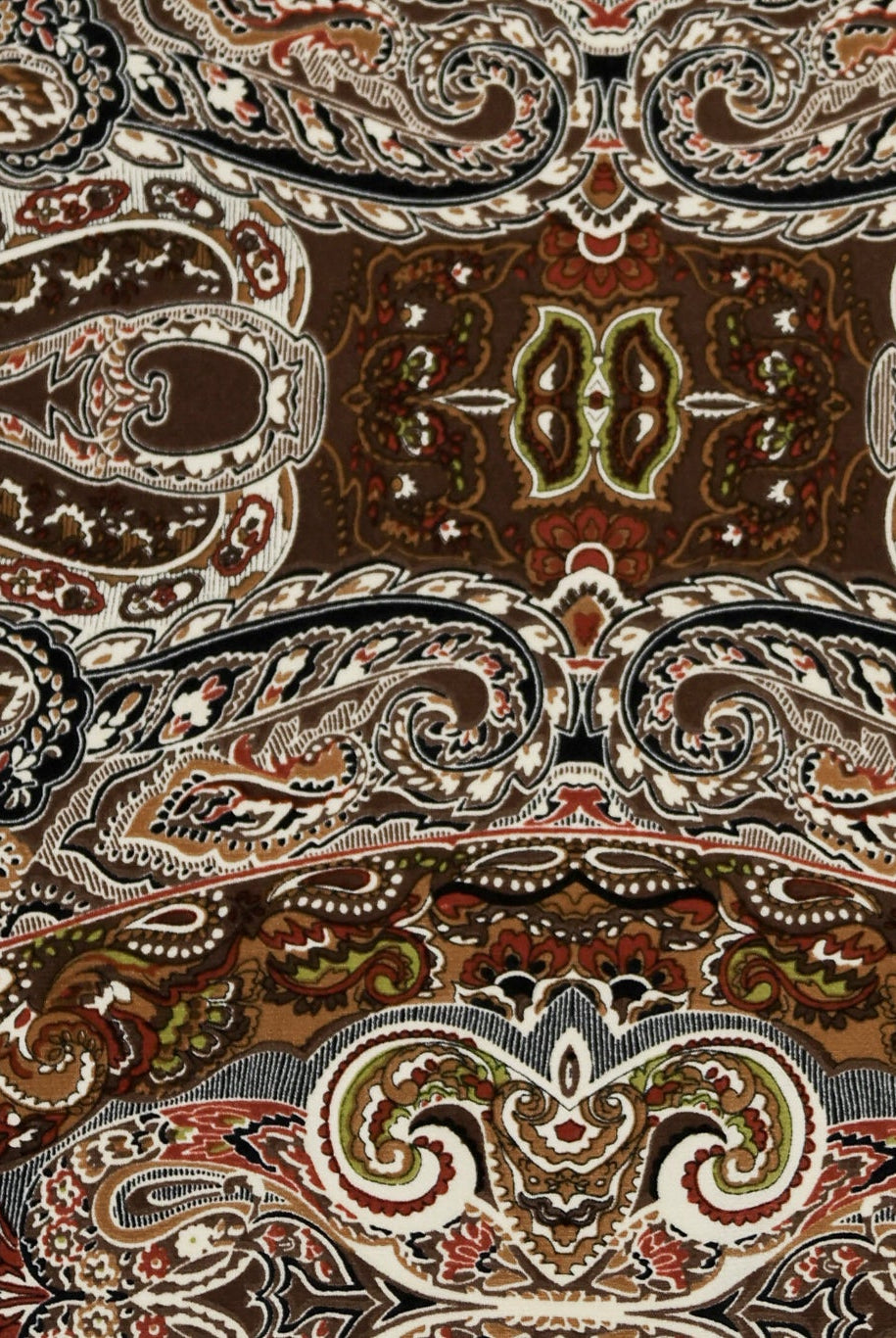 Earthtones, Paisley Jersey Knit Fabric - Boho Fabrics - Knit Fabric