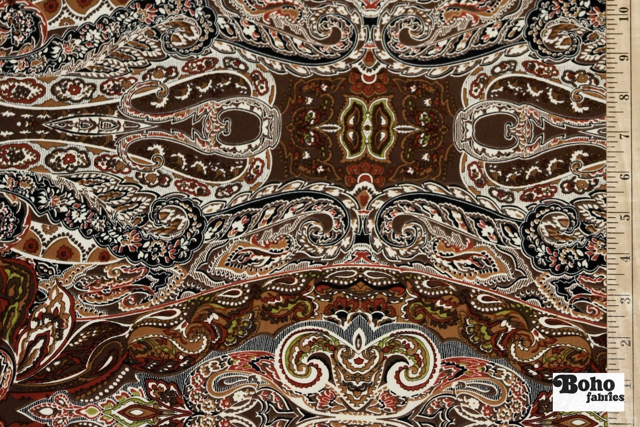 Earthtones, Paisley Jersey Knit Fabric - Boho Fabrics - Knit Fabric