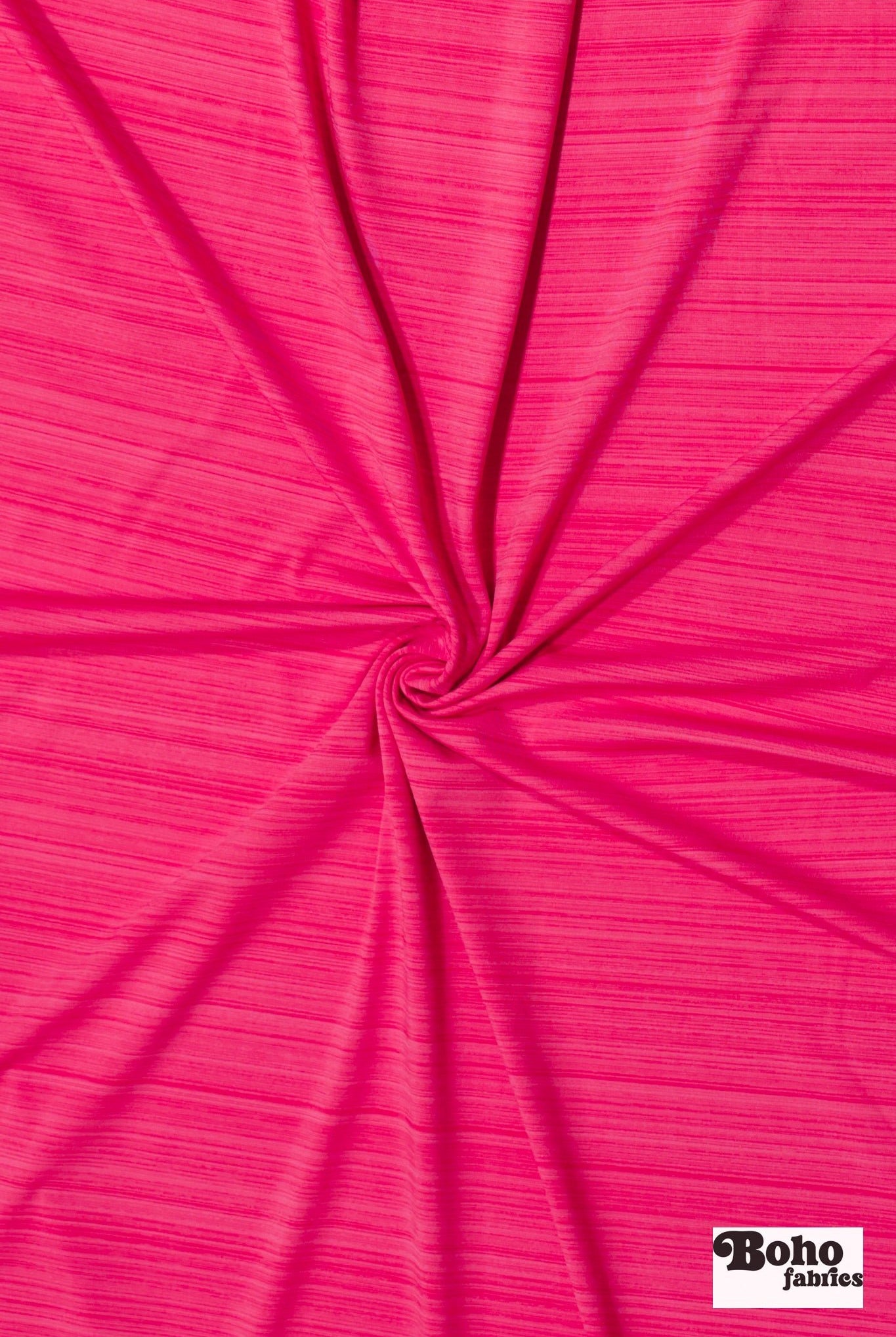 Electric Pink, Striated Athletic Knit Fabric - Boho Fabrics - Athletic Knit Fabric
