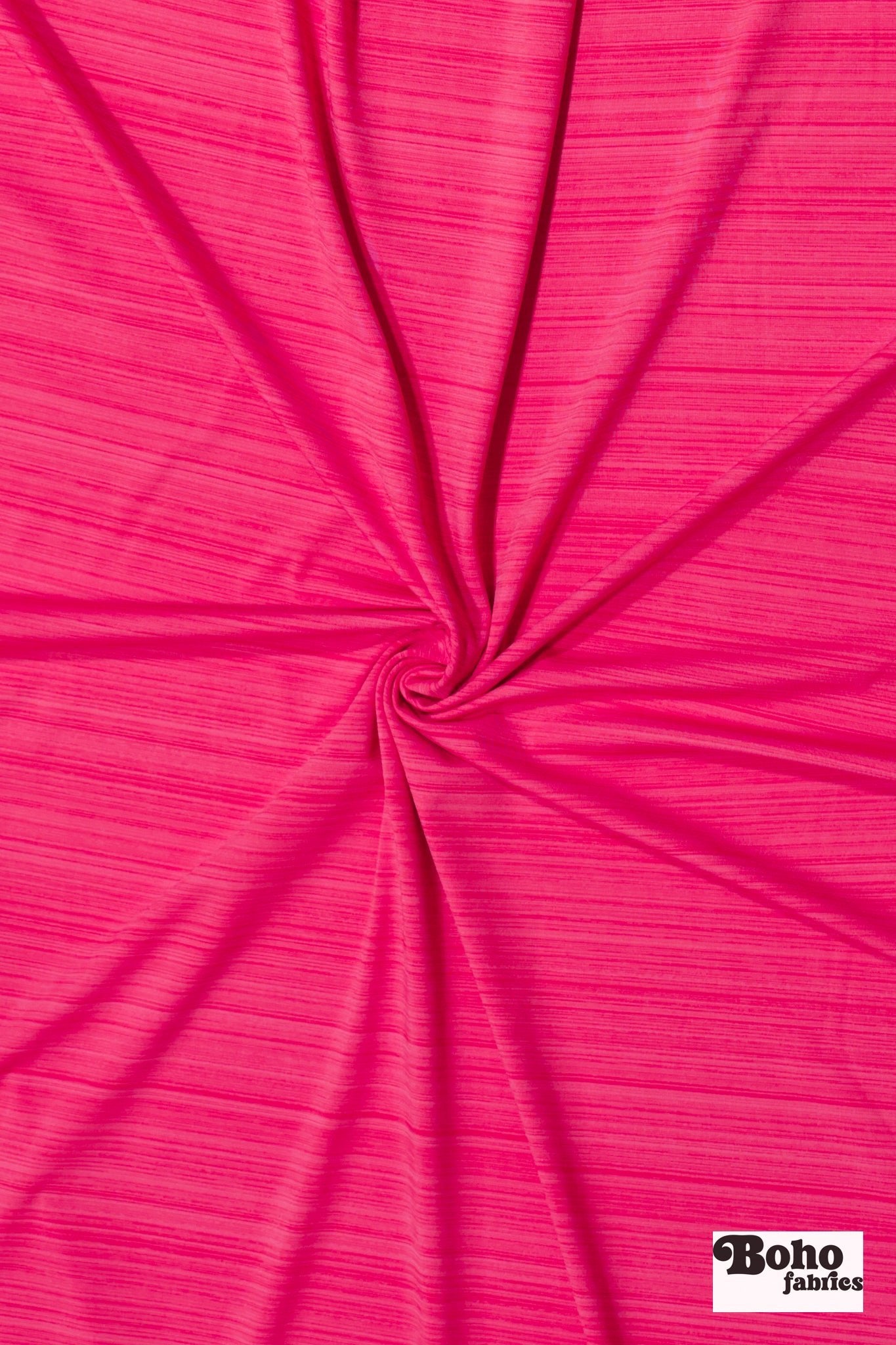 Electric Pink, Striated Athletic Knit Fabric - Boho Fabrics - Athletic Knit Fabric
