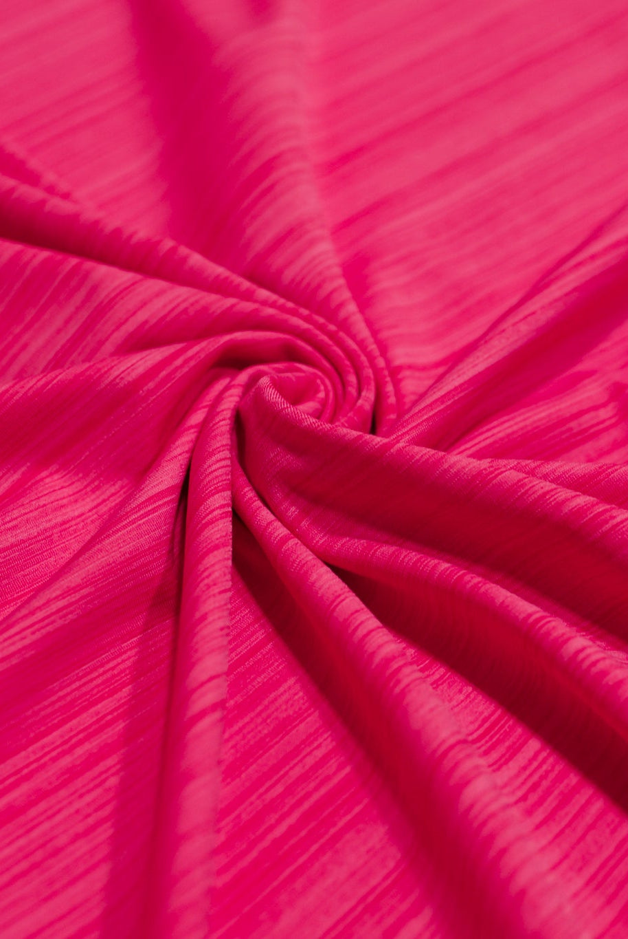 Electric Pink, Striated Athletic Knit Fabric - Boho Fabrics - Athletic Knit Fabric
