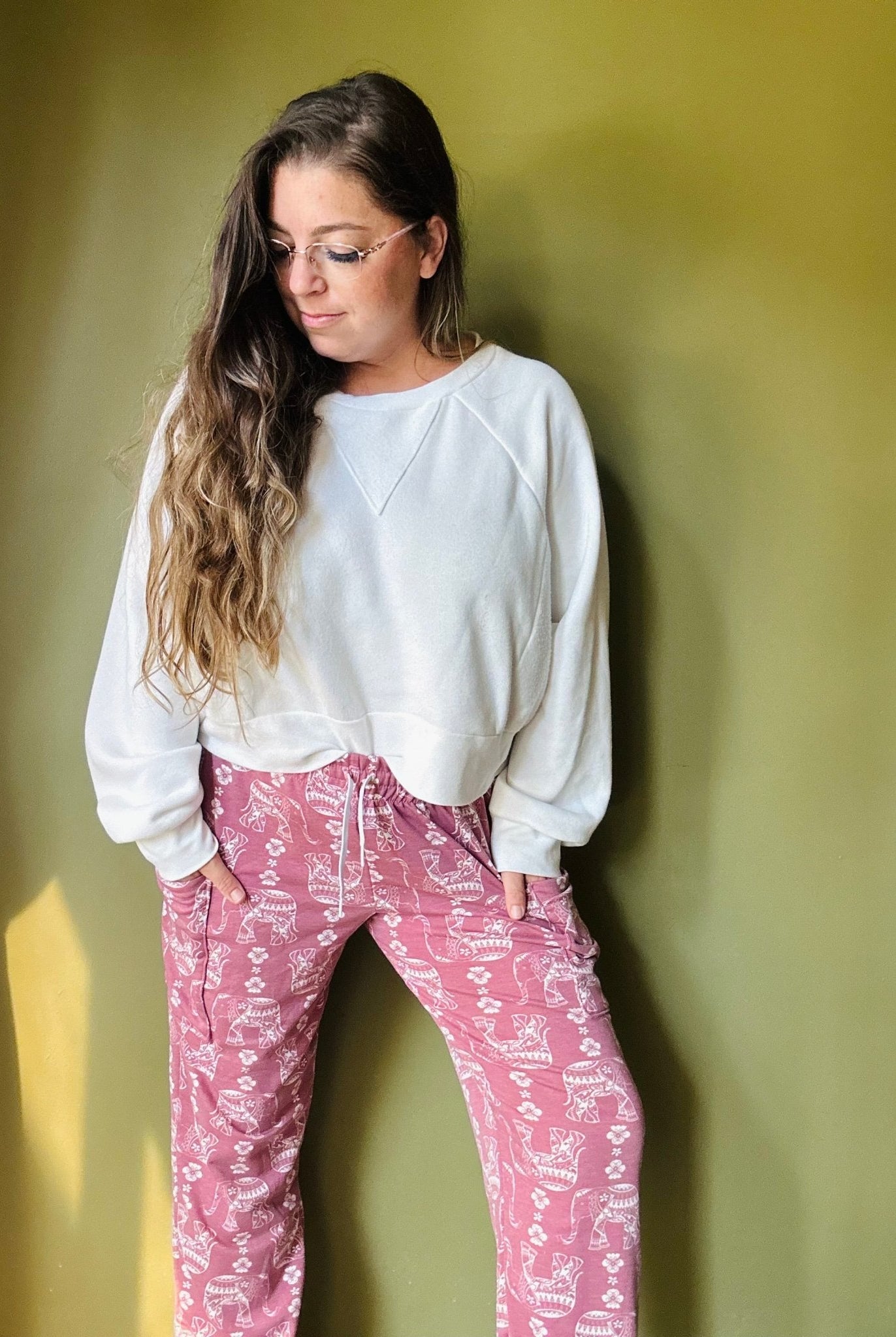 Elephant Parade on Dusty Raspberry, French Terry Knit Print. FTP - 326 - RASP - Boho Fabrics - French Terry Prints, Knit Fabric