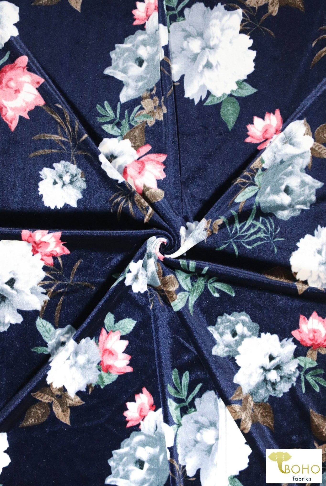 Elsa Florals, Stretch Velvet Knit. SV-112 - Boho Fabrics