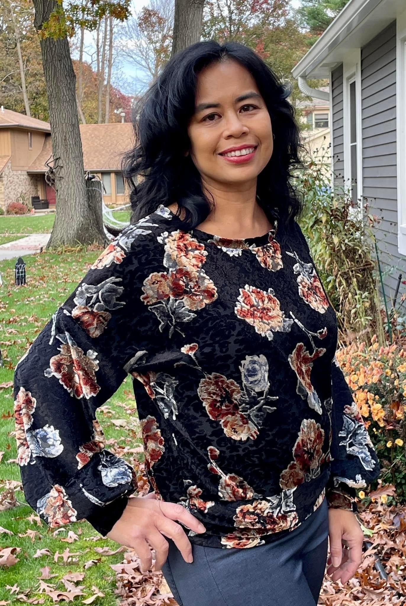 Ember Florals, Burnout Stretch Velvet Knit Fabric - Boho Fabrics