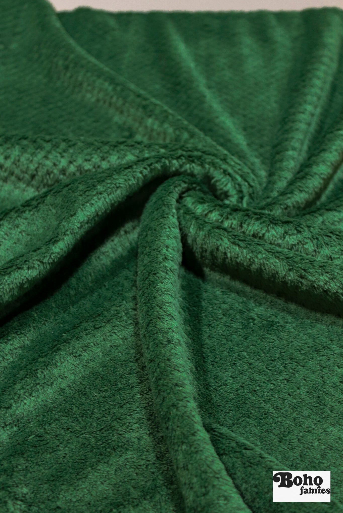 Emerald Green, Classic Double - Velour High Loft Fleece Fabric by Polartec featuring Recycled Polyester - Boho Fabrics - Performance Fabrics