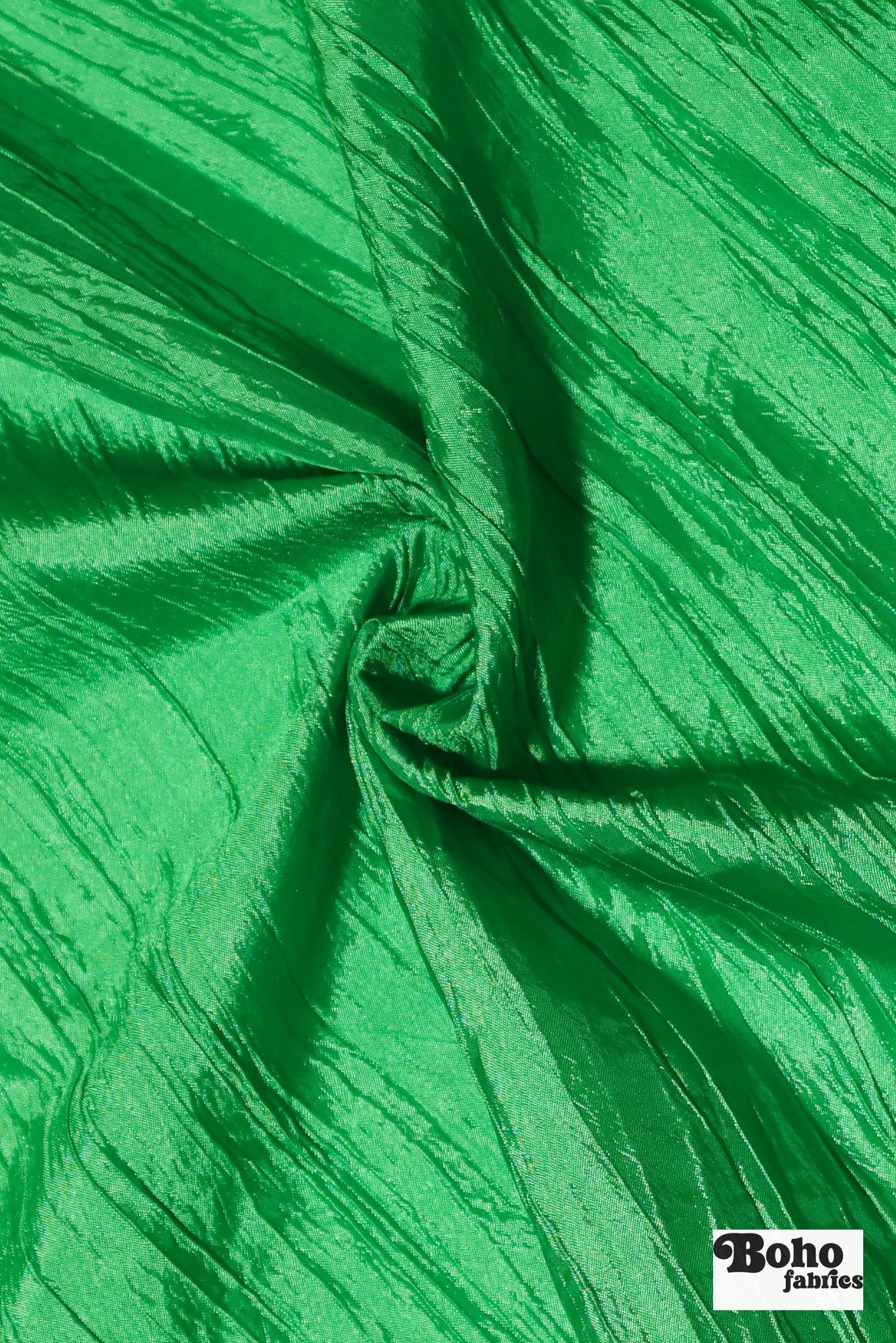 Emerald Green Crushed Satin Woven Fabric - Boho Fabrics - Special Occasion Fabric