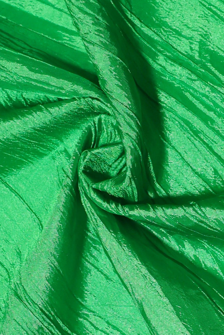 Emerald Green Crushed Satin Woven Fabric - Boho Fabrics - Special Occasion Fabric
