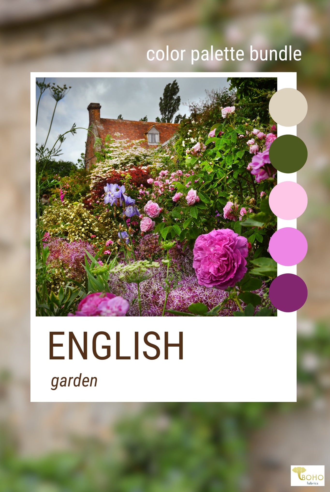 English Garden, Mystery Color Palette Box. - Boho Fabrics - Fabric Bundles