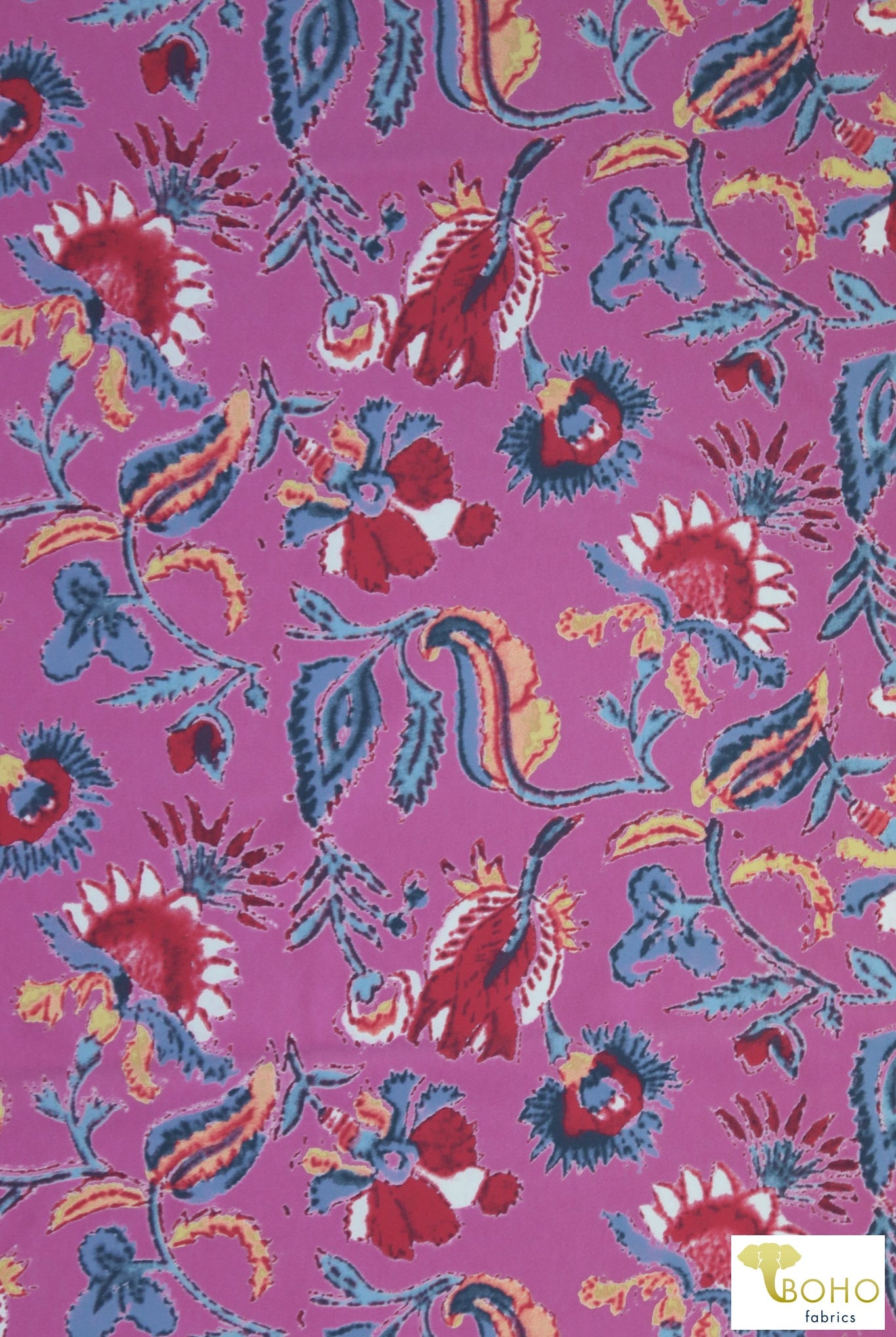 English Garden on Pink, P.SWIM-310-PNK - Boho Fabrics