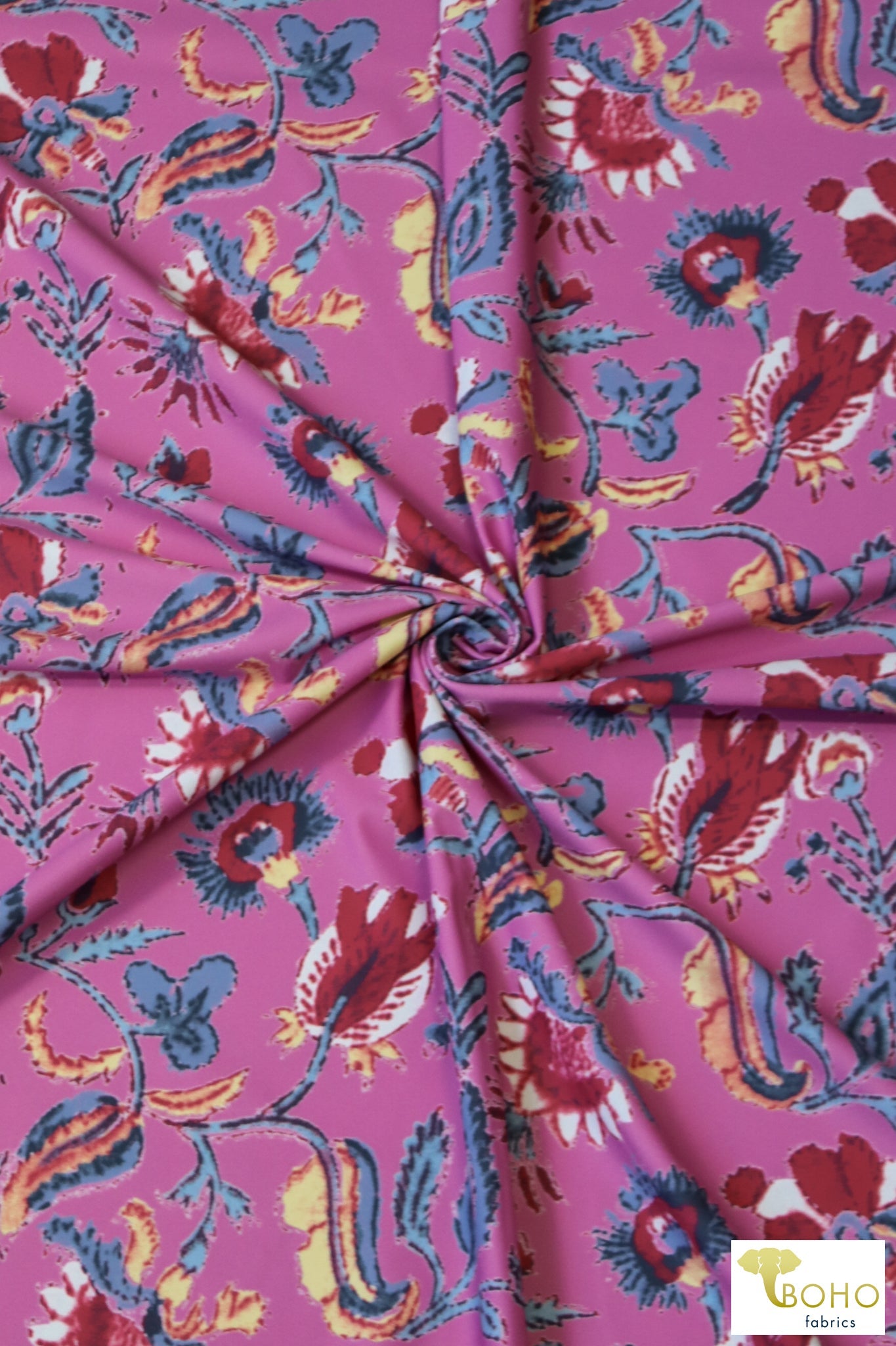 English Garden on Pink, P.SWIM-310-PNK - Boho Fabrics