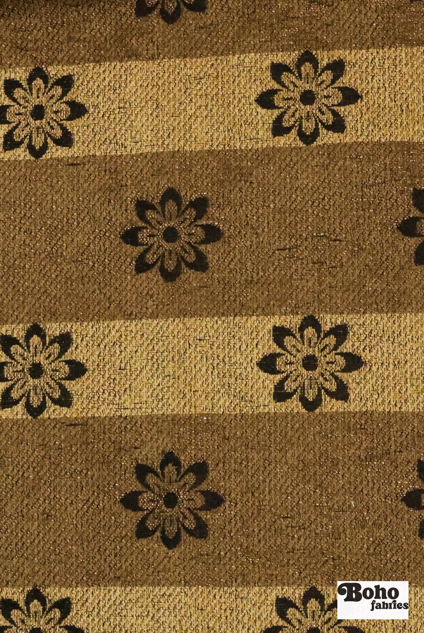 Espresso Dahlia Medallion Jacquard Woven Fabric - Boho Fabrics - Jacquard, Woven